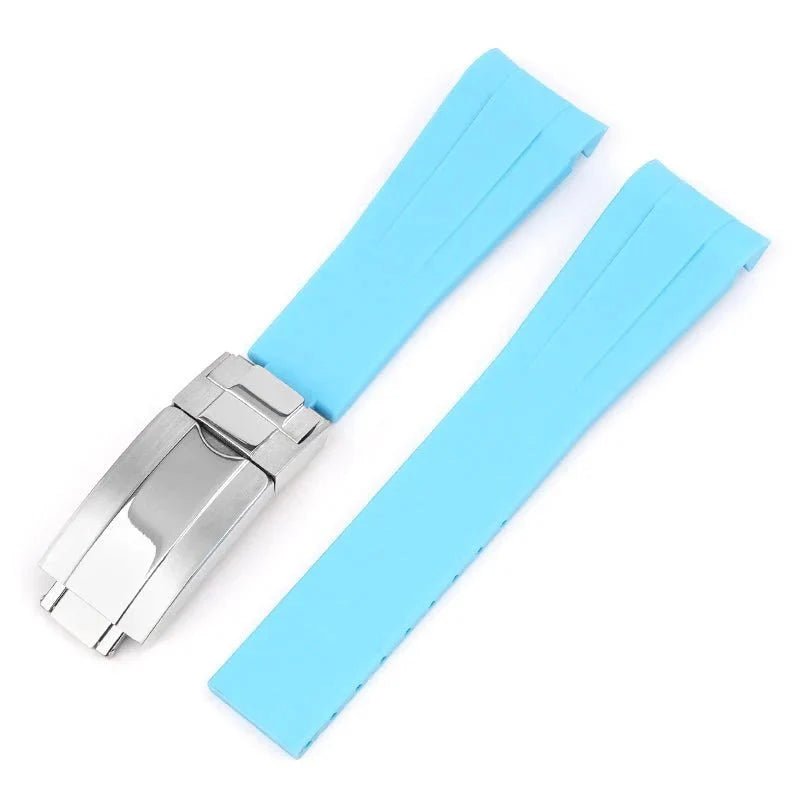 Faltschließe Kautschukarmband für Rolex Air - King 126900/116900 – Hell Blau - Helvetus DE