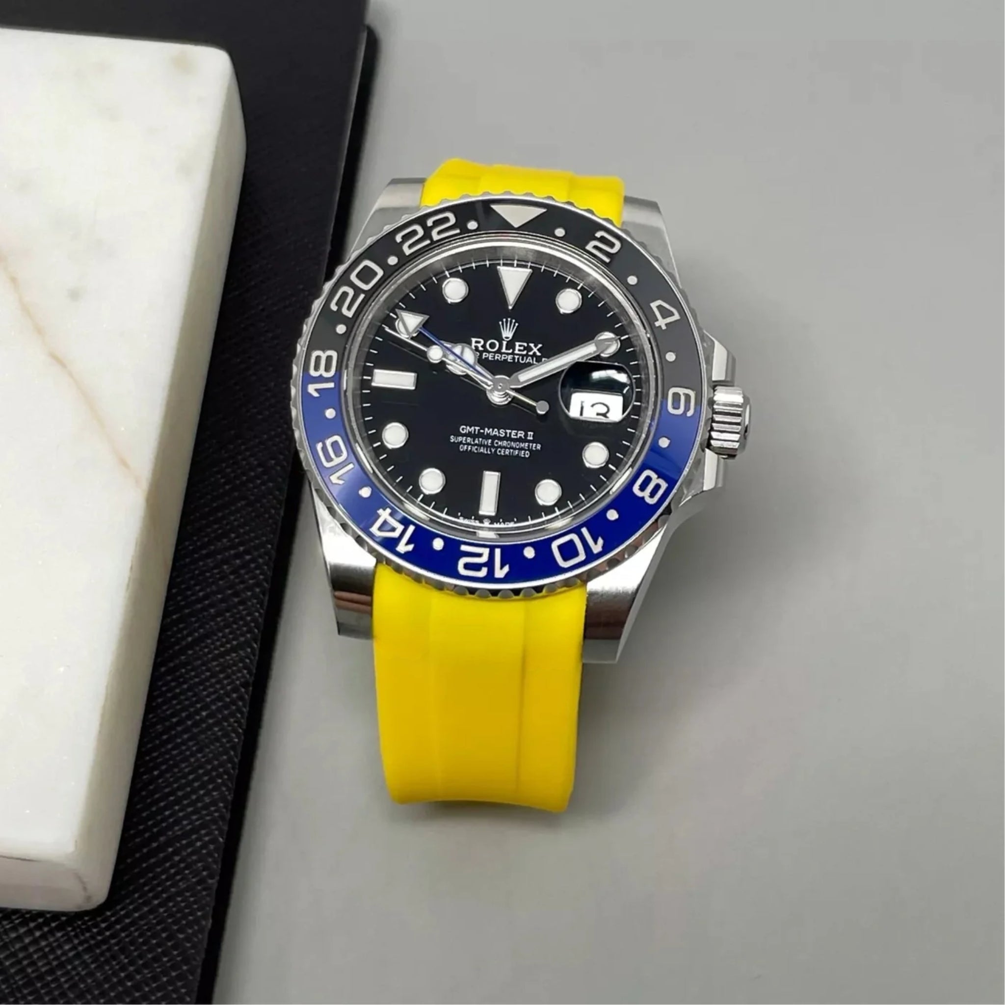 Faltschließe Kautschukarmband für Rolex GMT - Master II – Gelb - Helvetus DE