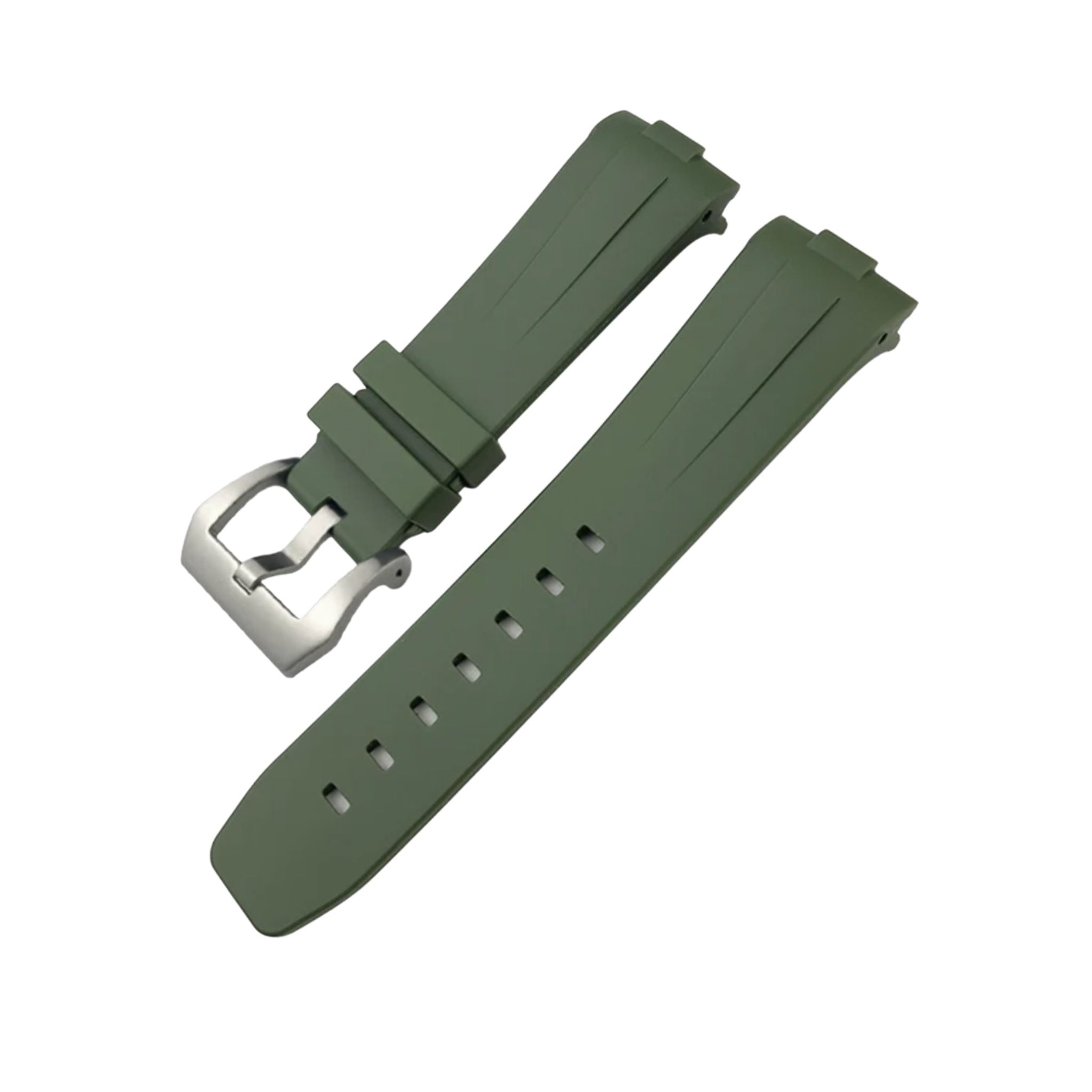 Geschwungenes Kautschukarmband – Für Panerai Luminor 44mm – Grün - Helvetus DE
