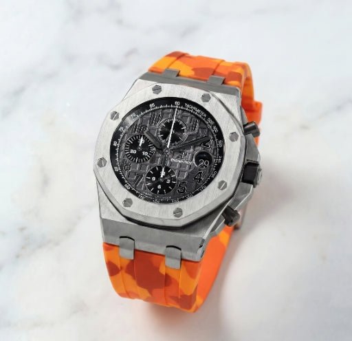 Kautschuk Armband - für alle Audemars Piguet Offshore 42mm - Orange Camo - Helvetus DE