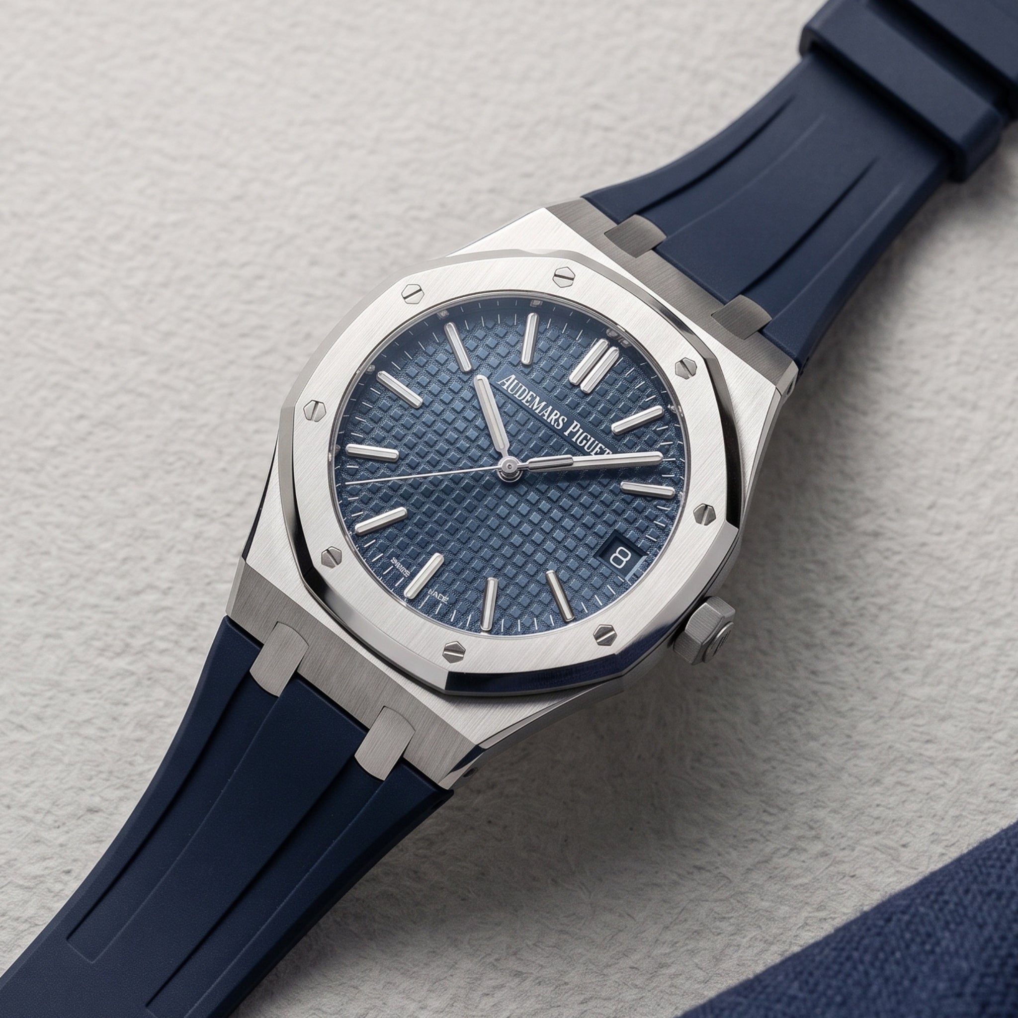 Kautschuk Armband - für alle Audemars Piguet Royal Oak 41mm - Dunkel Blau - Helvetus