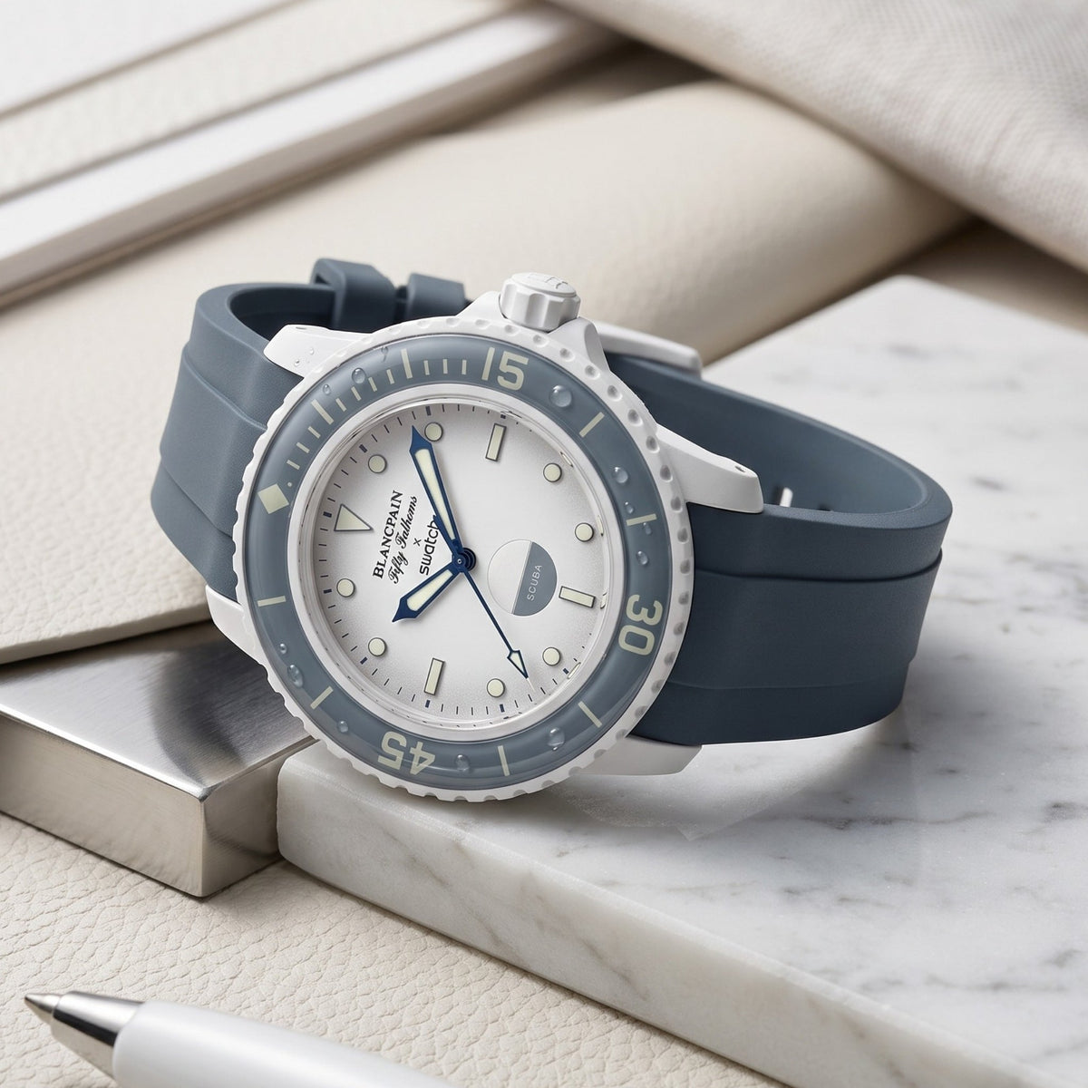 Kautschuk Armband für Blancpain X Swatch - Antarctic Ocean - Helvetus