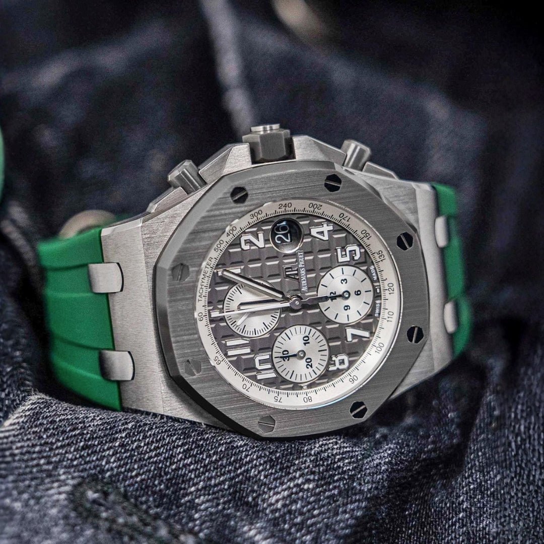 Kautschuk Armband - für alle Audemars Piguet Offshore 42mm - Grün - Helvetus DE