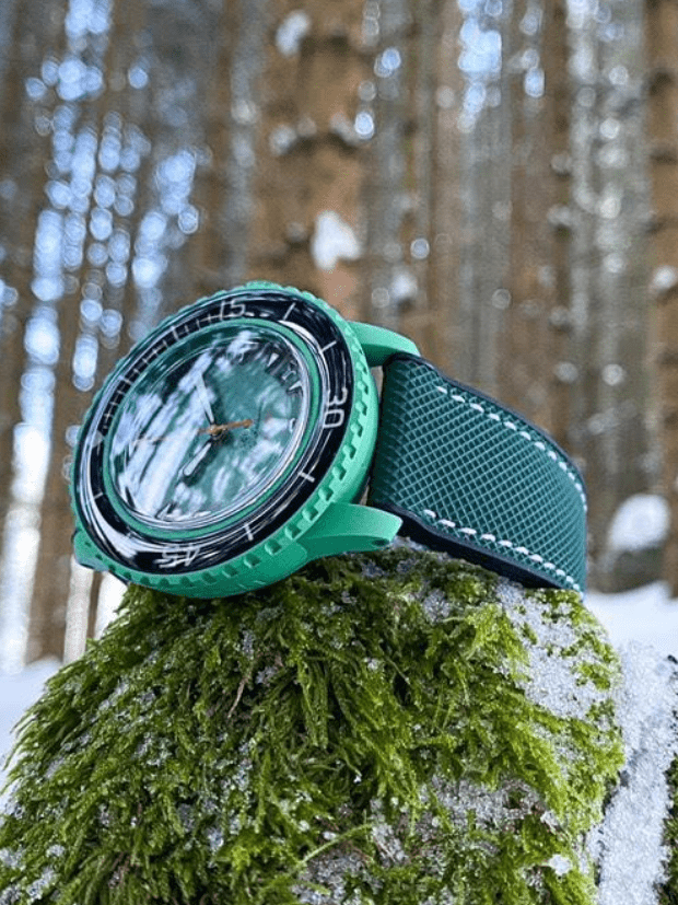 Kautschuk Armband für Blancpain X Swatch – Grün - Helvetus DE