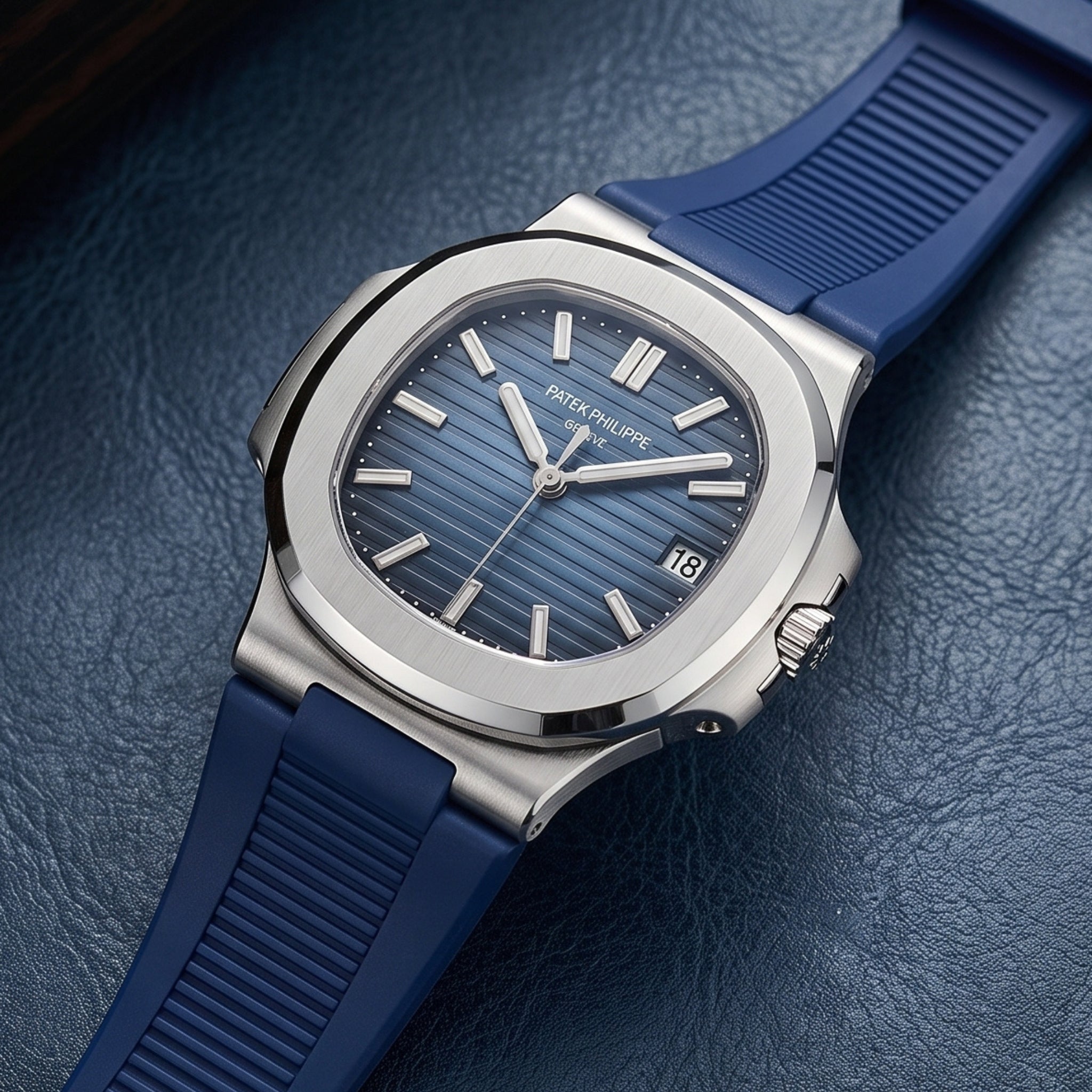 Kautschukarmband – Für Patek Philippe Nautilus – dunkel Blau - Helvetus
