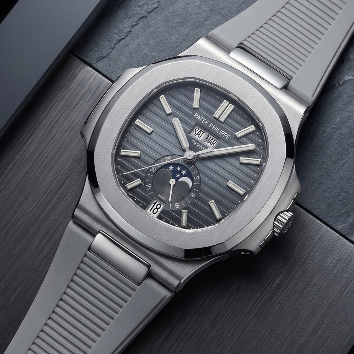 Kautschukarmband – Für Patek Philippe Nautilus – Grau - Helvetus
