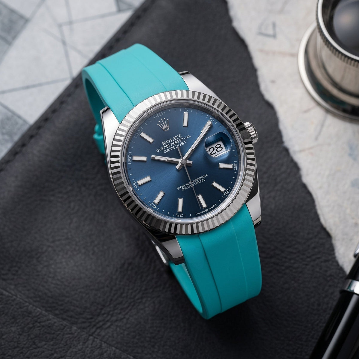 Kautschukarmband für Rolex Datejust 41mm – Türkis - Helvetus