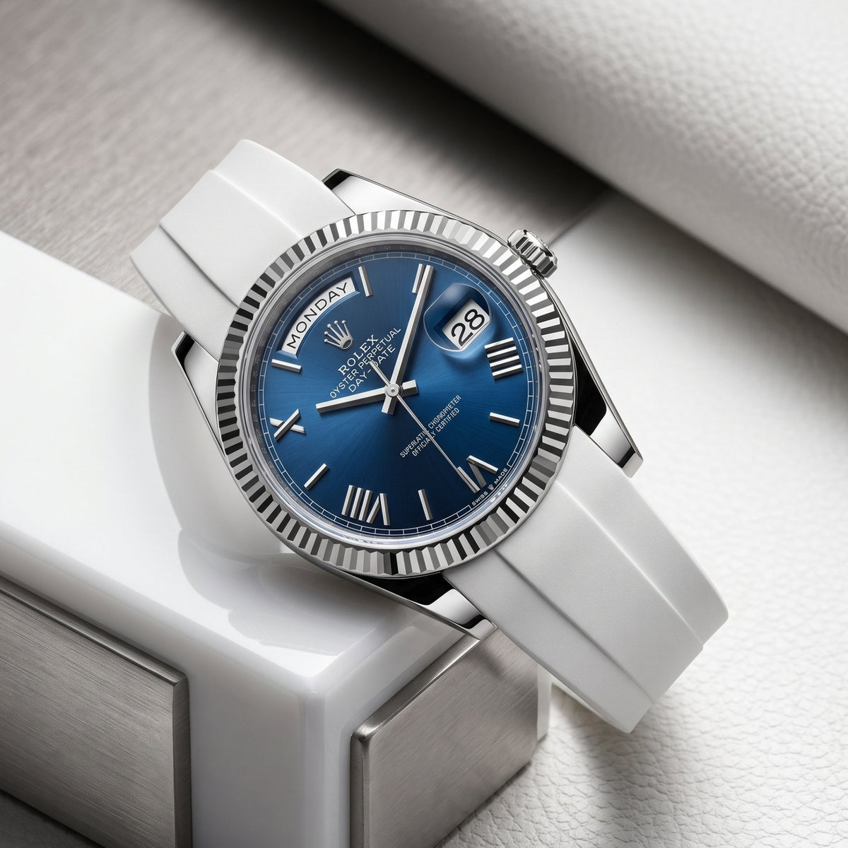 Kautschukarmband für Rolex Day-Date 40mm – Weiss - Helvetus