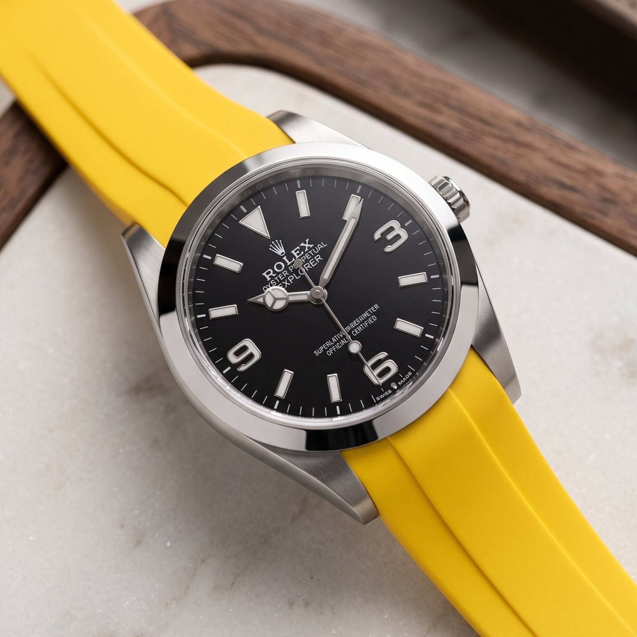 Kautschukarmband für Rolex Explorer I – Gelb - Helvetus