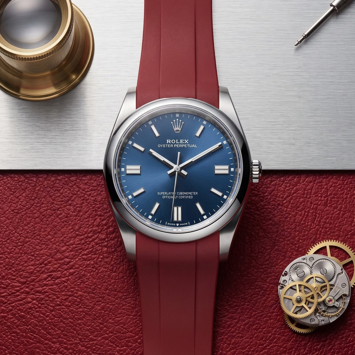 Kautschukarmband für Rolex Oyster Perpetual 36mm – Bordeaux - Helvetus