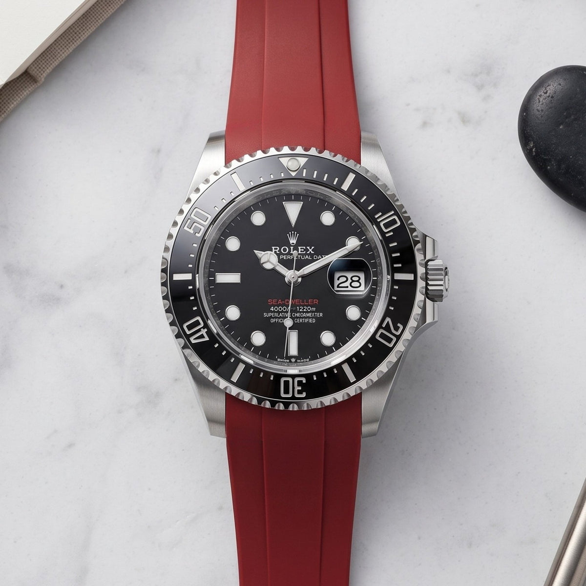 Kautschukarmband für Rolex Sea-Dweller – Bordeaux - Helvetus