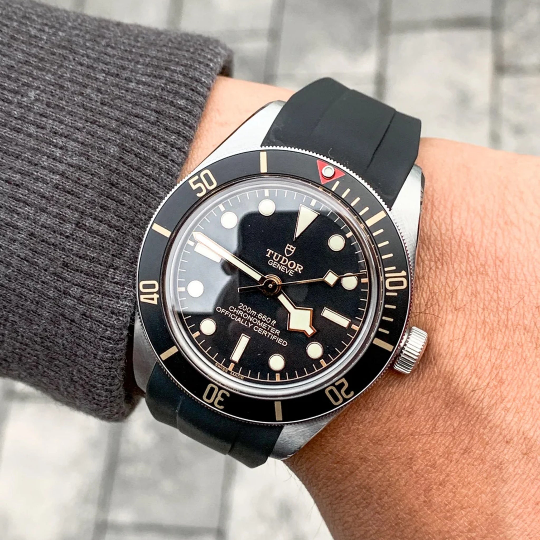 Kautschukarmband - Für alle Tudor Black Bay Modelle - Schwarz - Helvetus DE