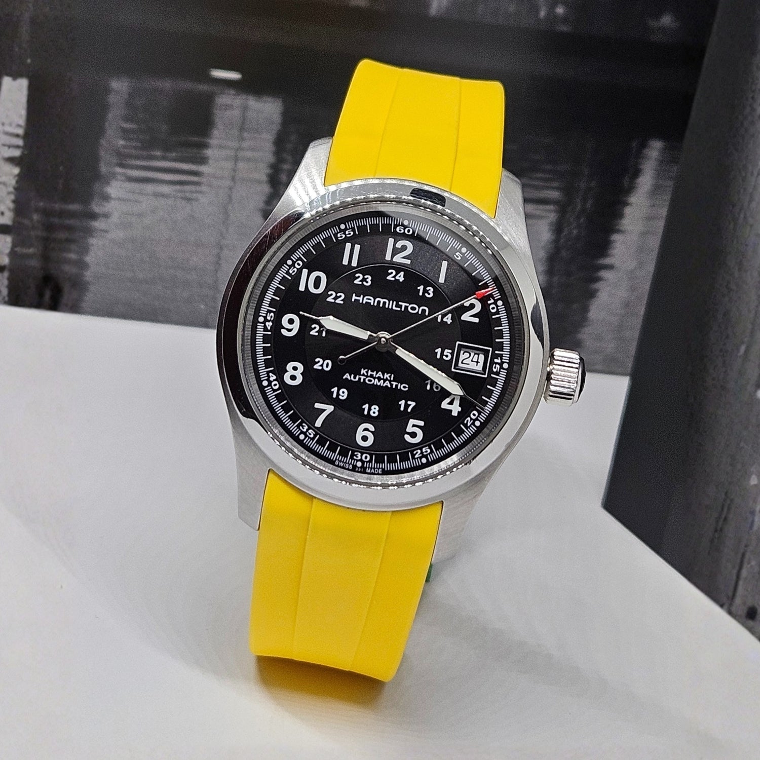 Kautschukarmband für Hamilton Khaki Field (38mm/40mm/42mm) - Gelb - Helvetus DE