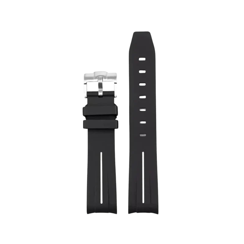 Kautschukarmband für Hamilton Khaki Field - Schwarz/Weiss LuxLine® - Helvetus DE