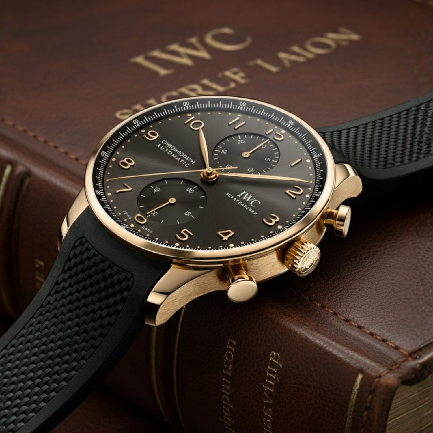 Kautschukarmband - Für IWC Portugieser - Schwarz - Helvetus DE