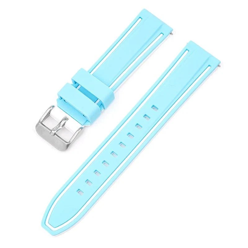 Kautschukarmband – Für Mission to Uranus | Omega X Swatch | MoonSwatch – Hellblau/Weiß - Helvetus DE