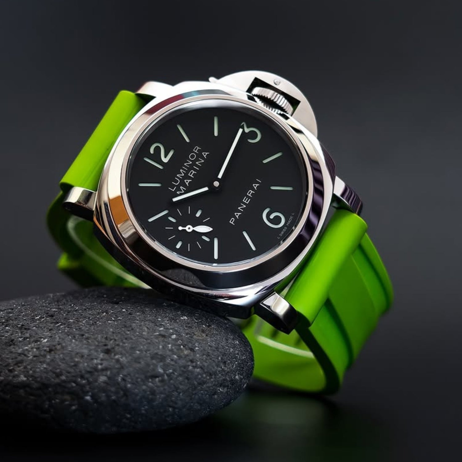 Kautschukarmband – Für Panerai – Limettengrün - Helvetus DE