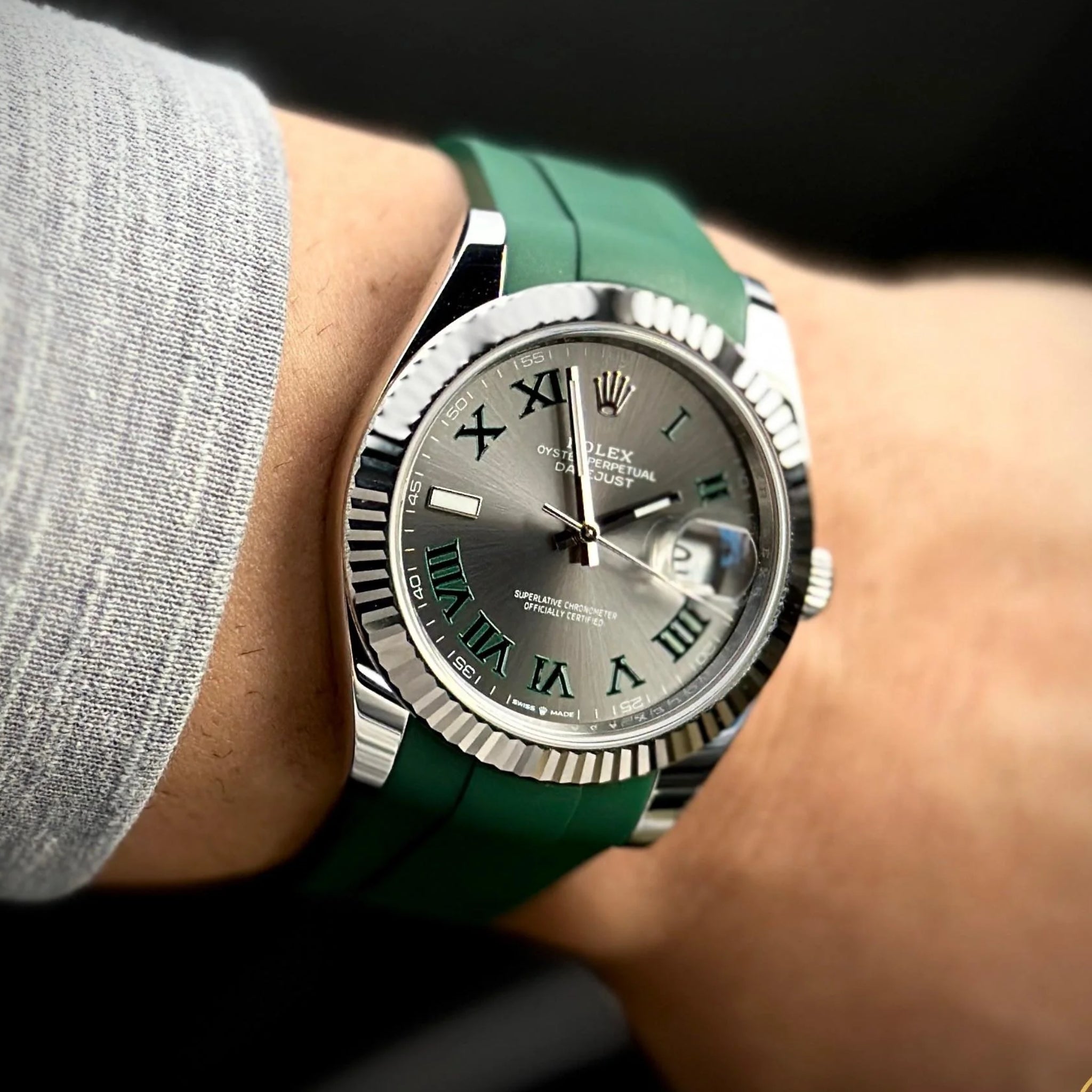 Kautschukarmband für Rolex Datejust 36 – Grün - Helvetus DE