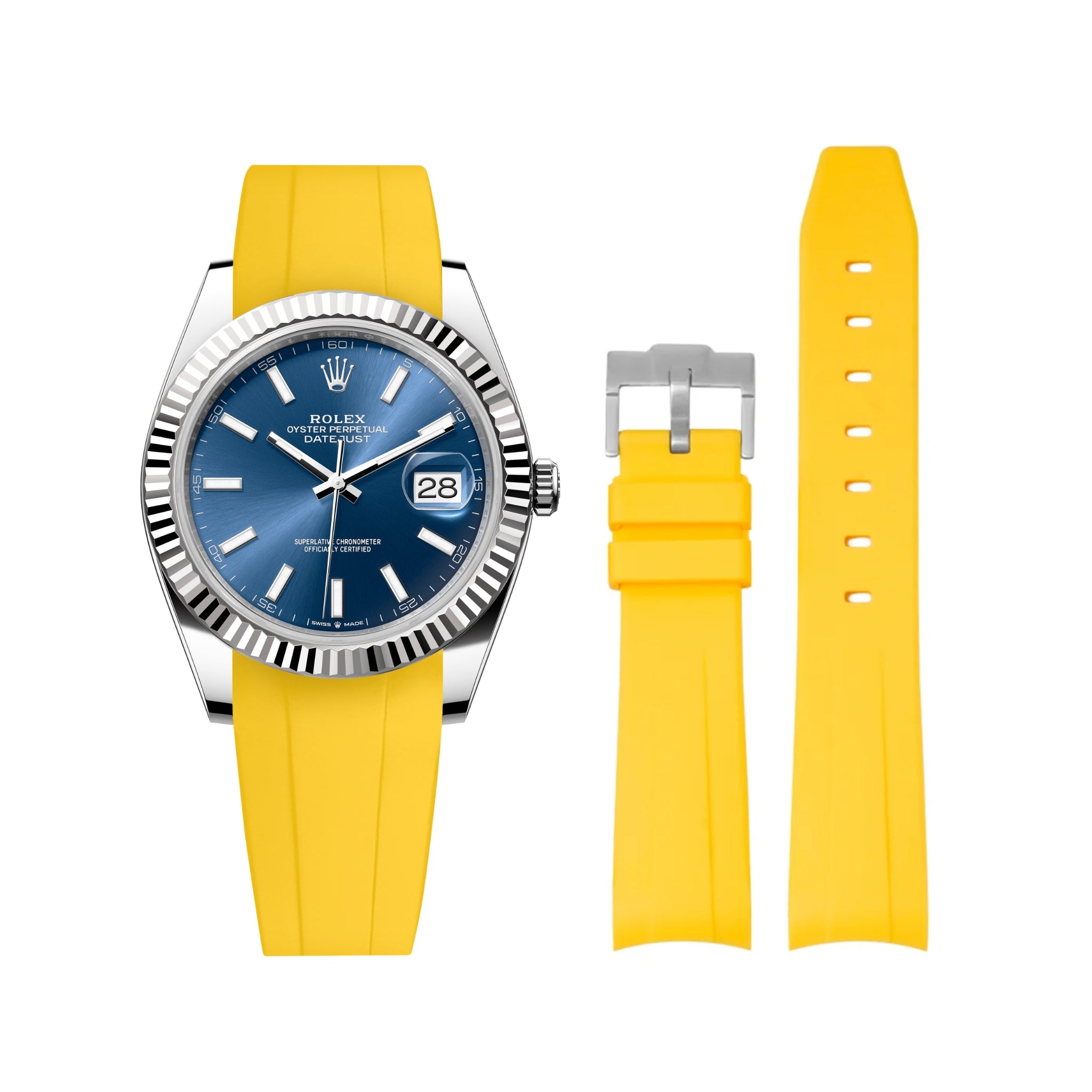 Kautschukarmband für Rolex Datejust 41mm – Gelb - Helvetus DE