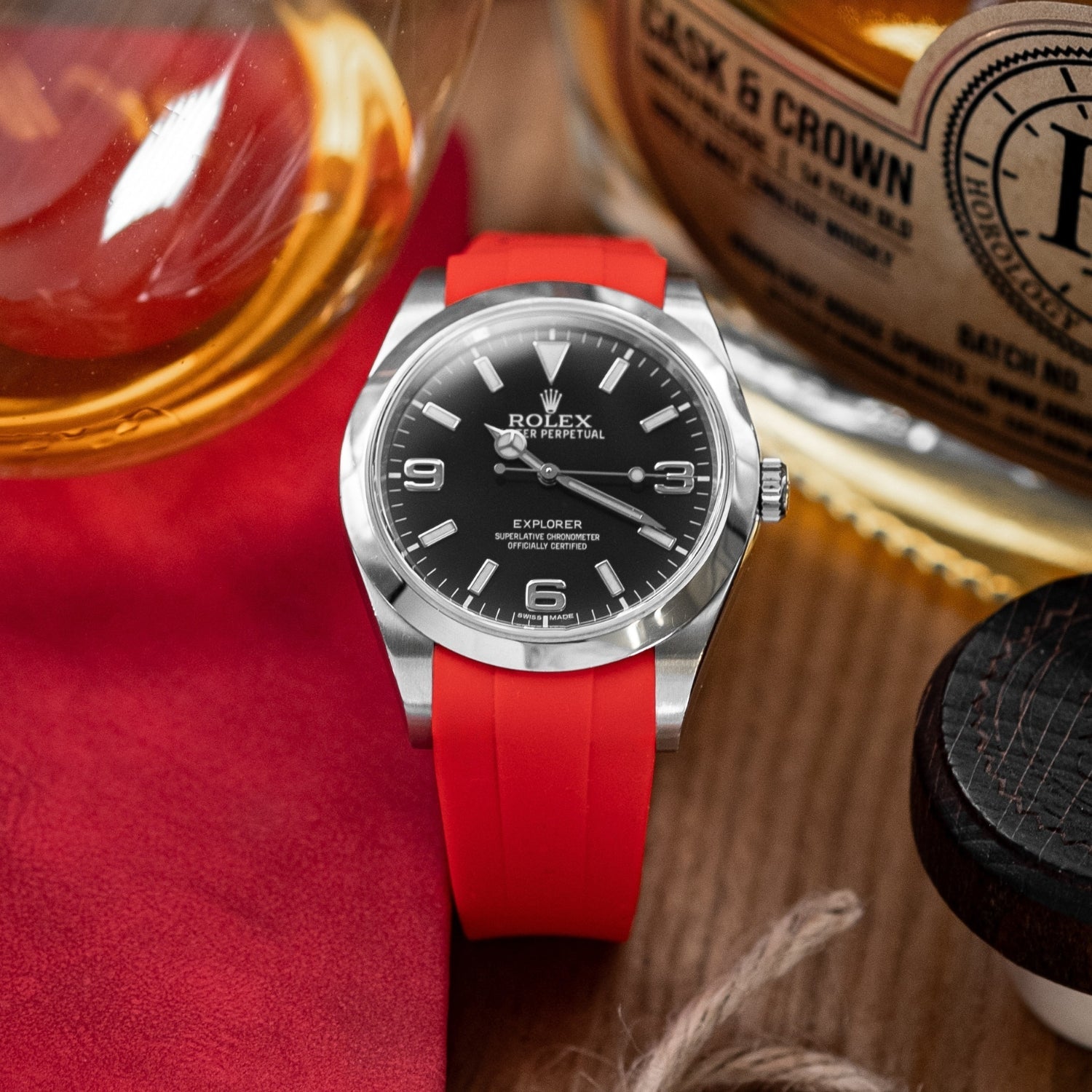 Kautschukarmband für Rolex Explorer I – Rot - Helvetus DE