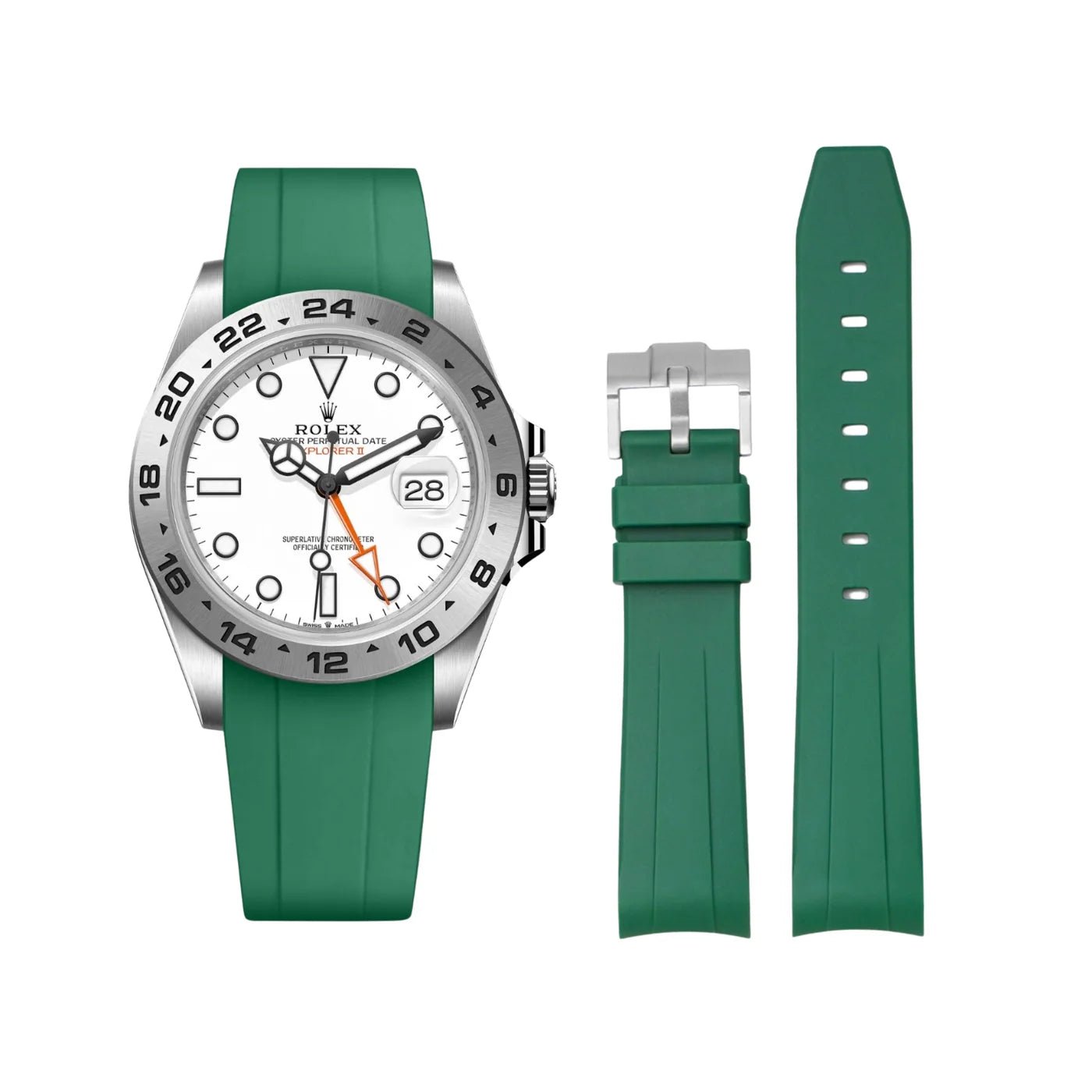 Kautschukarmband für Rolex Explorer II – Grün - Helvetus DE