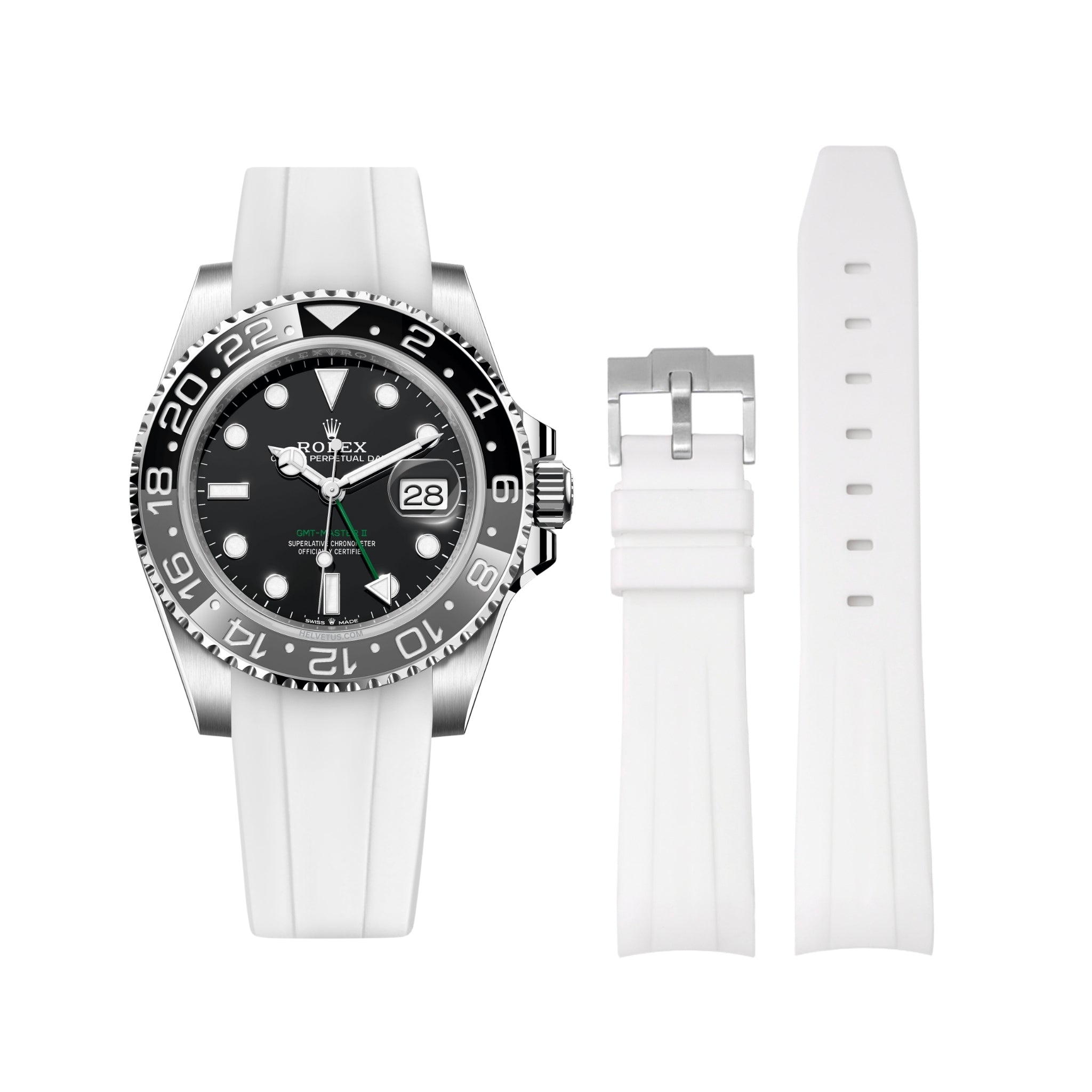 Kautschukarmband für Rolex GMT - Master II – Weiss - Helvetus DE