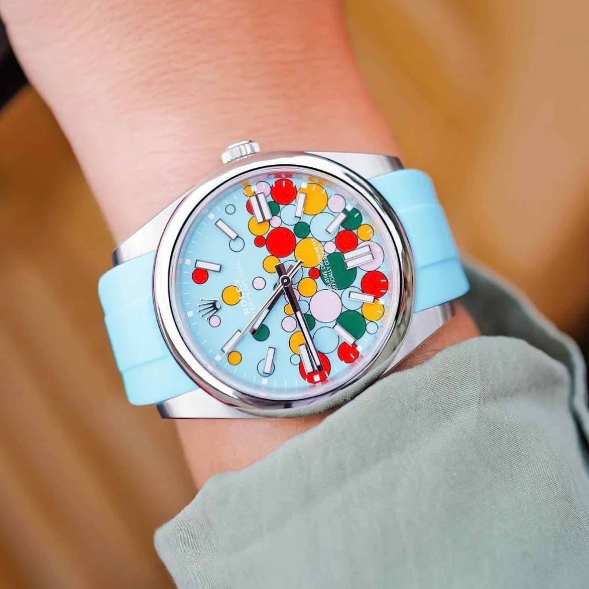 Kautschukarmband für Rolex Oyster Perpetual 39mm – Baby Blau - Helvetus DE