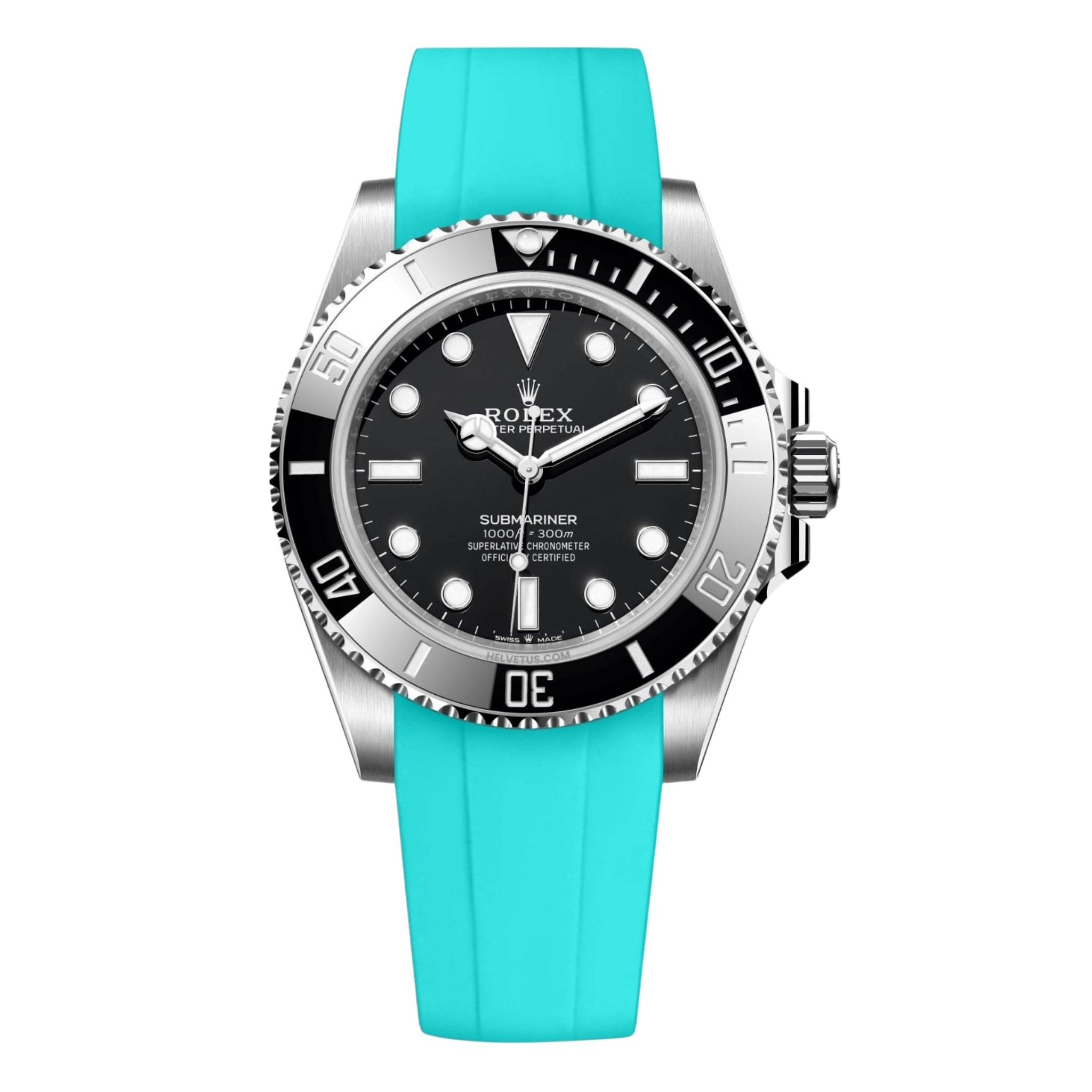 Kautschukarmband – für Rolex Submariner – Türkis - Helvetus DE