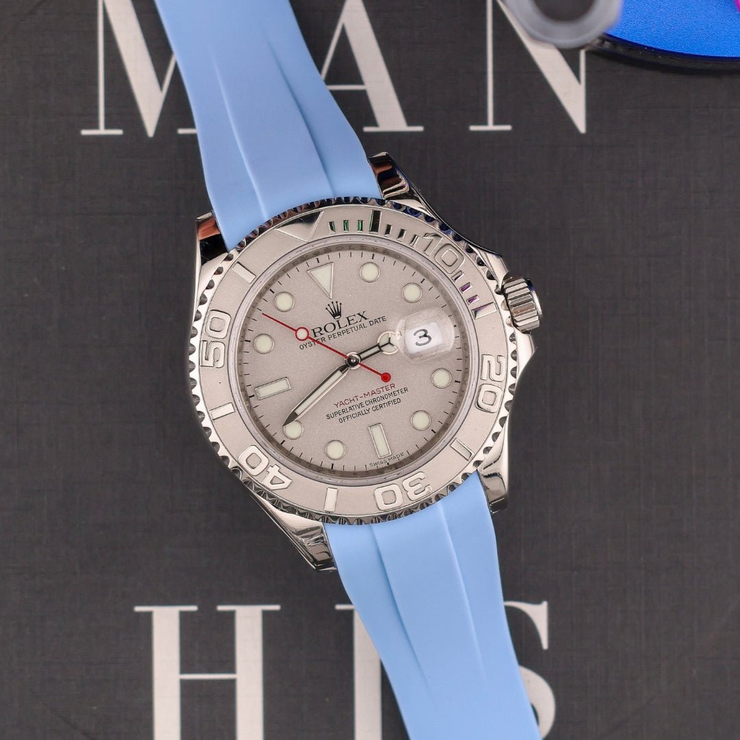 Kautschukarmband für Rolex Yacht - Master 40mm/42mm – Baby Blau - Helvetus DE