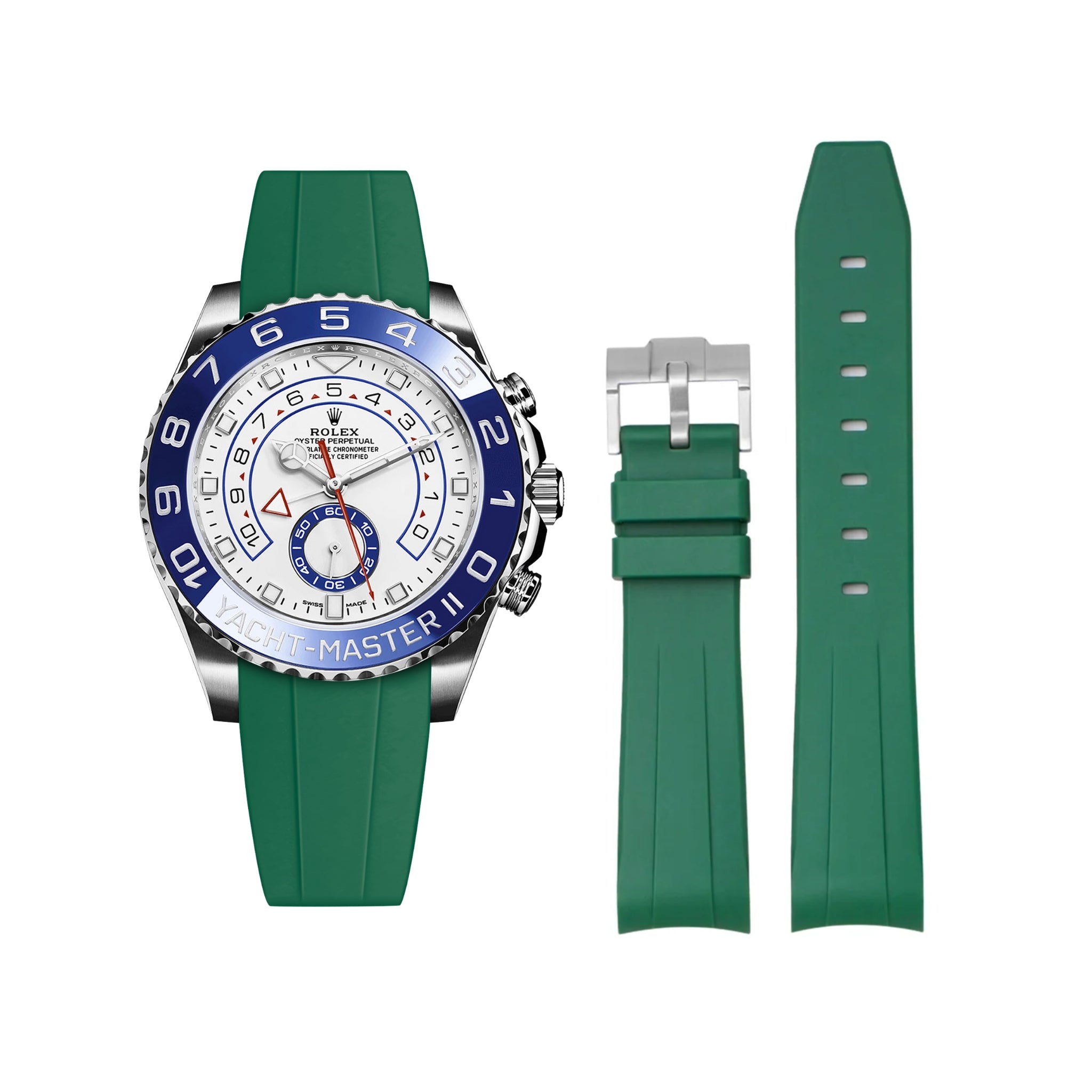 Kautschukarmband für Rolex Yacht - Master II – Grün - Helvetus DE