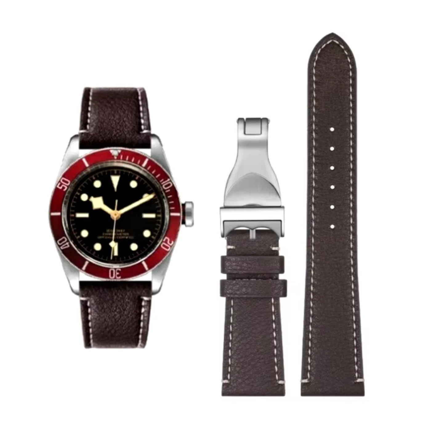 Leder Armband - Für alle Tudor Uhren - Braun - Helvetus DE