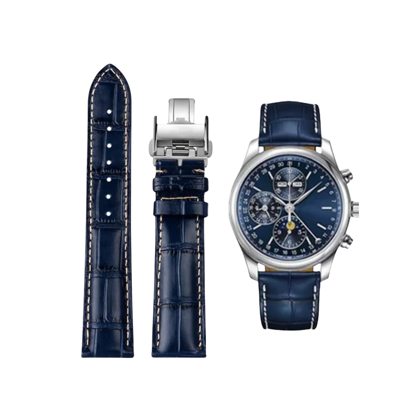 Lederarmband – Für Longines Master Collection – Blau - Helvetus DE