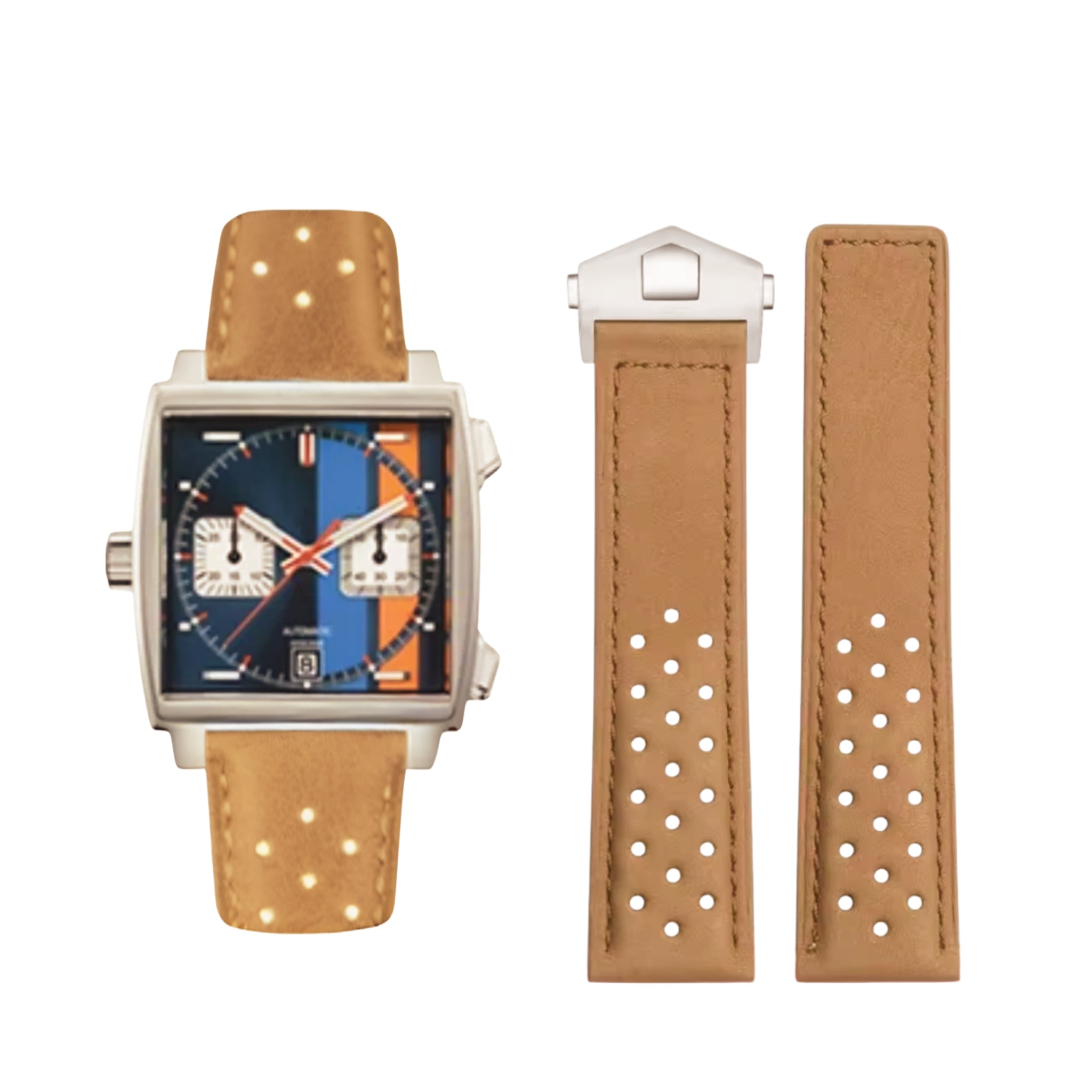 Lederarmband – Für Tag Heuer Monaco – Beige - Helvetus DE