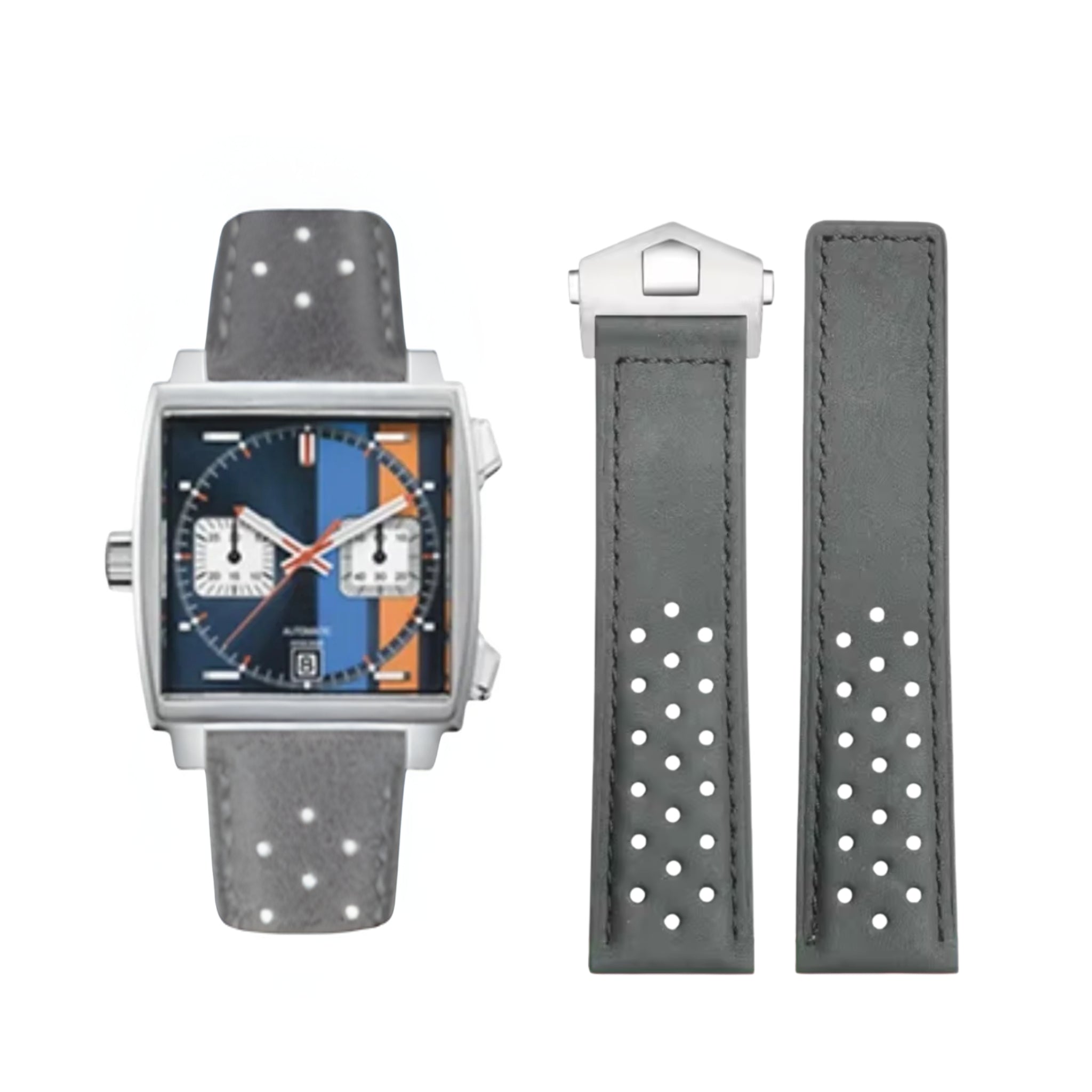Lederarmband – Für Tag Heuer Monaco – Grau - Helvetus DE