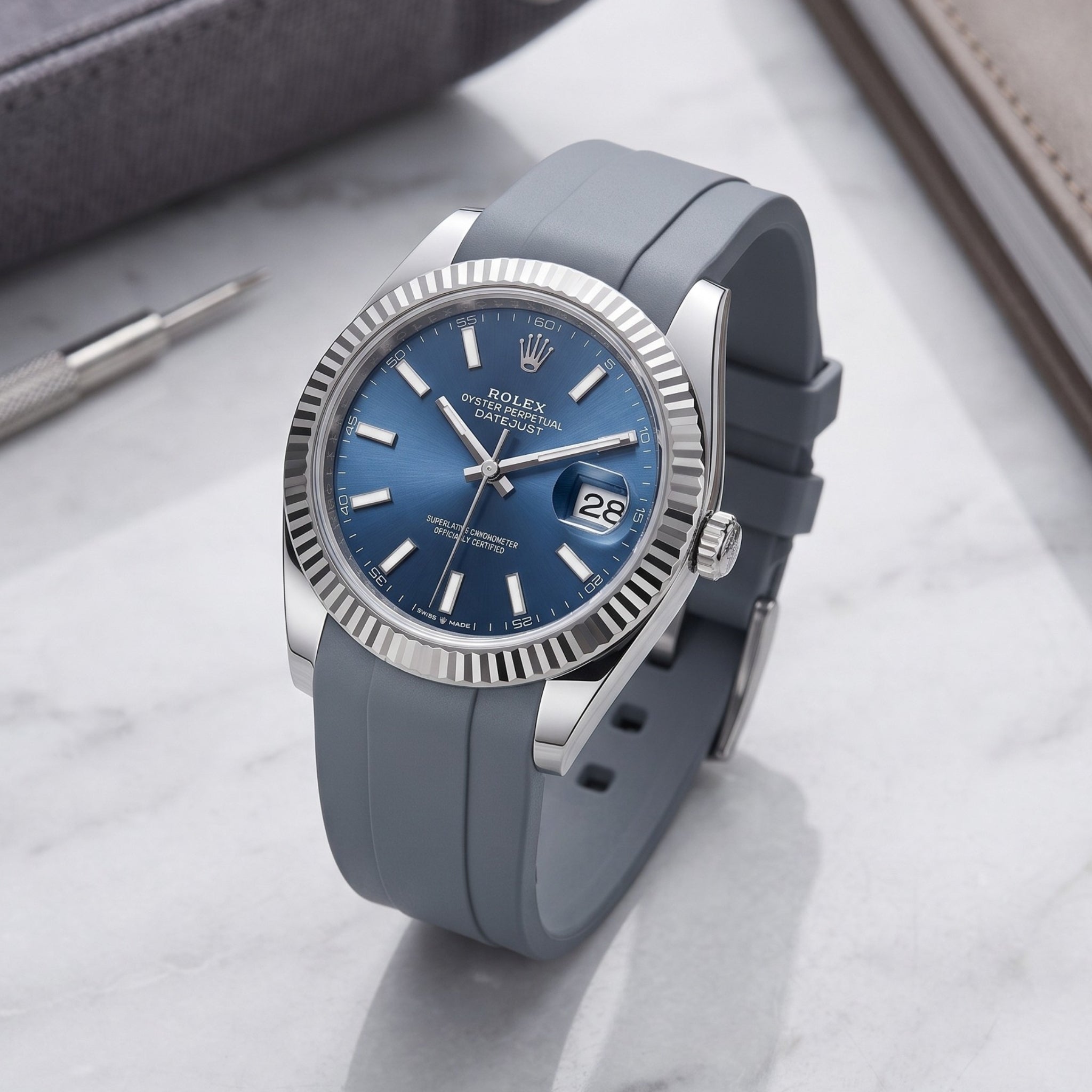 Cinturino in caucciù per Rolex Datejust 41mm – Grigio