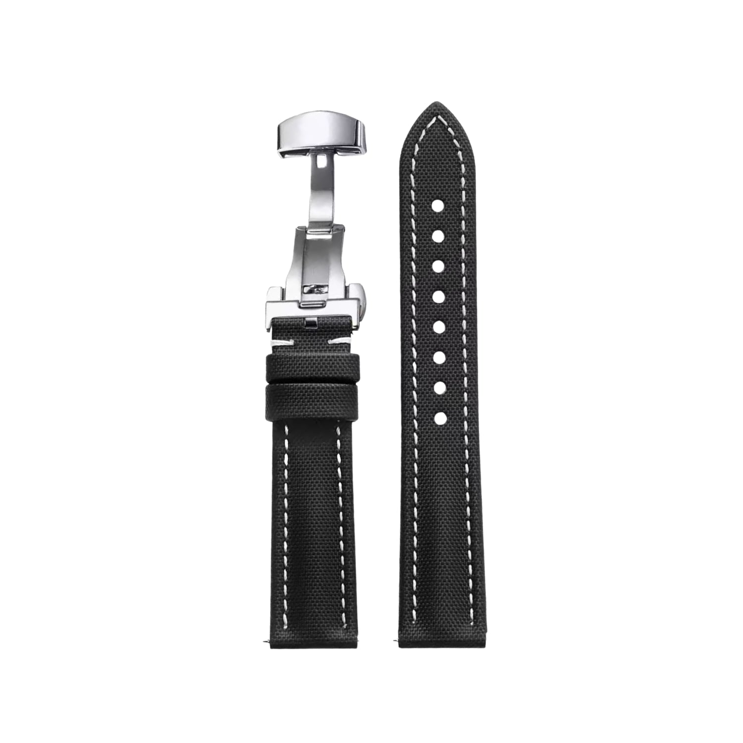 Sailcloth FKM Kautschuk Armband – Schwarz/Weiss – MarinerTex™ von Helvetus® - Helvetus DE