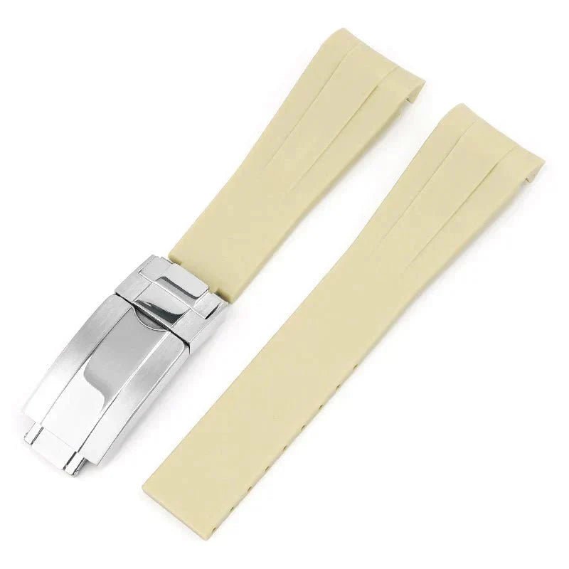 Faltschliesse Kautschukarmband für Rolex Sky - Dweller – Beige - Helvetus DE