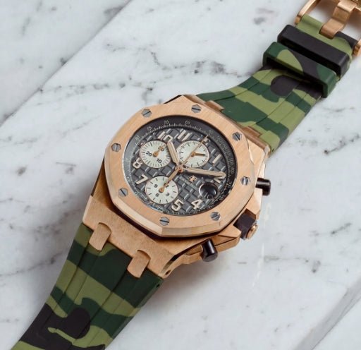 Kautschuk Armband - für alle Audemars Piguet Offshore 42mm - Militär Camo - Helvetus DE