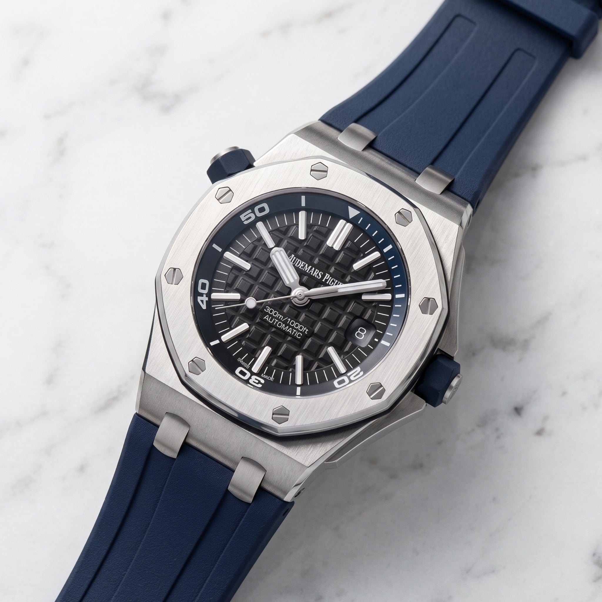 Kautschuk Armband - für alle Audemars Piguet Offshore Diver - Dunkel Blau - Helvetus