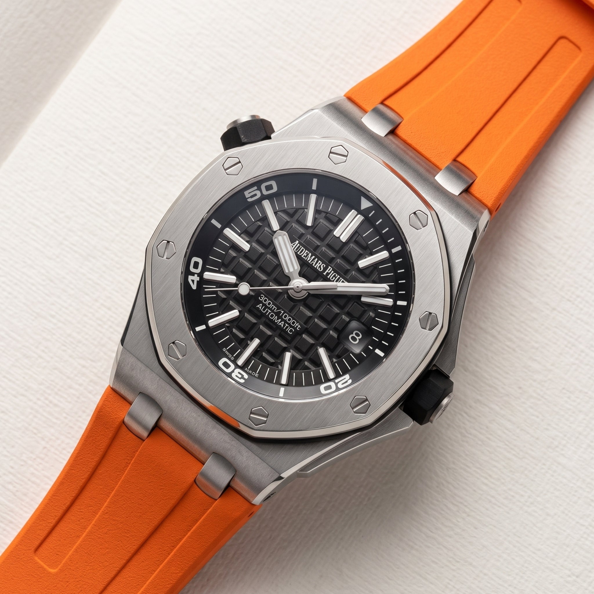 Kautschuk Armband - für alle Audemars Piguet Offshore Diver - Orange - Helvetus