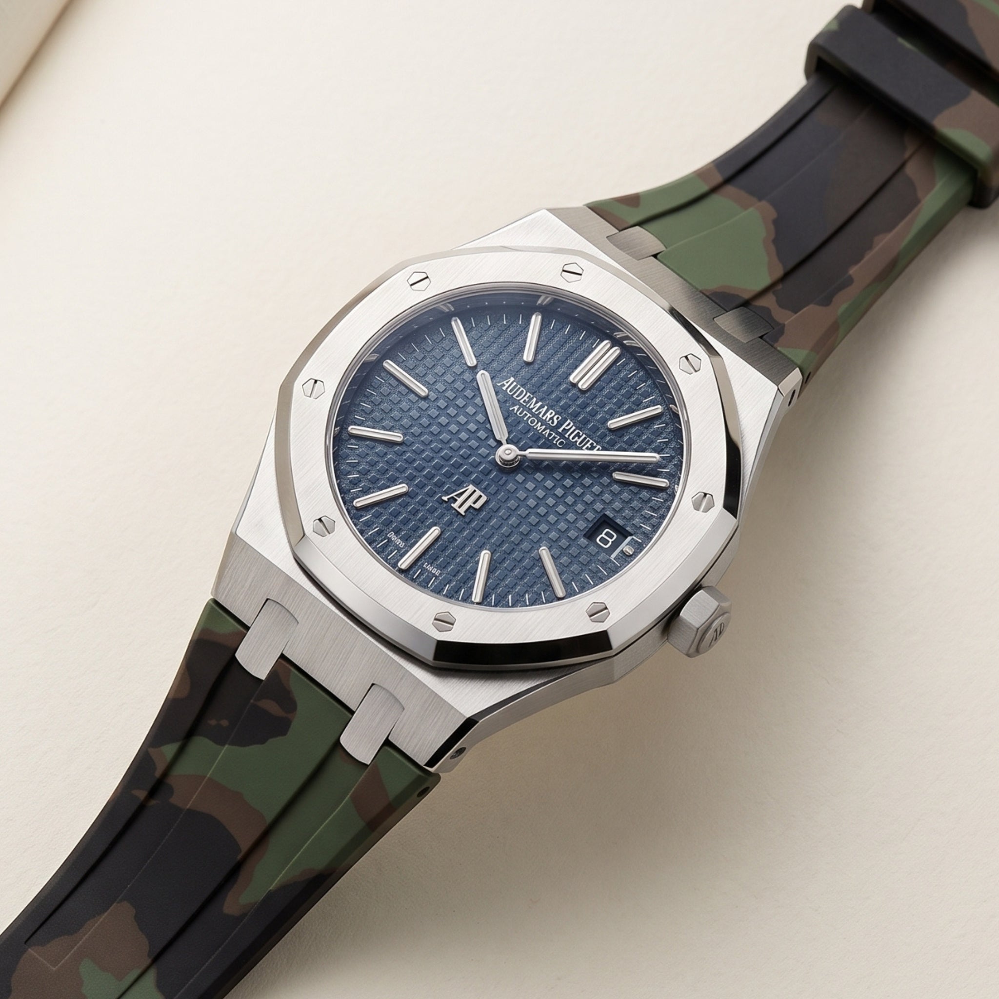 Kautschuk Armband - für alle Audemars Piguet Royal Oak 39mm - Militär Camouflage - Helvetus