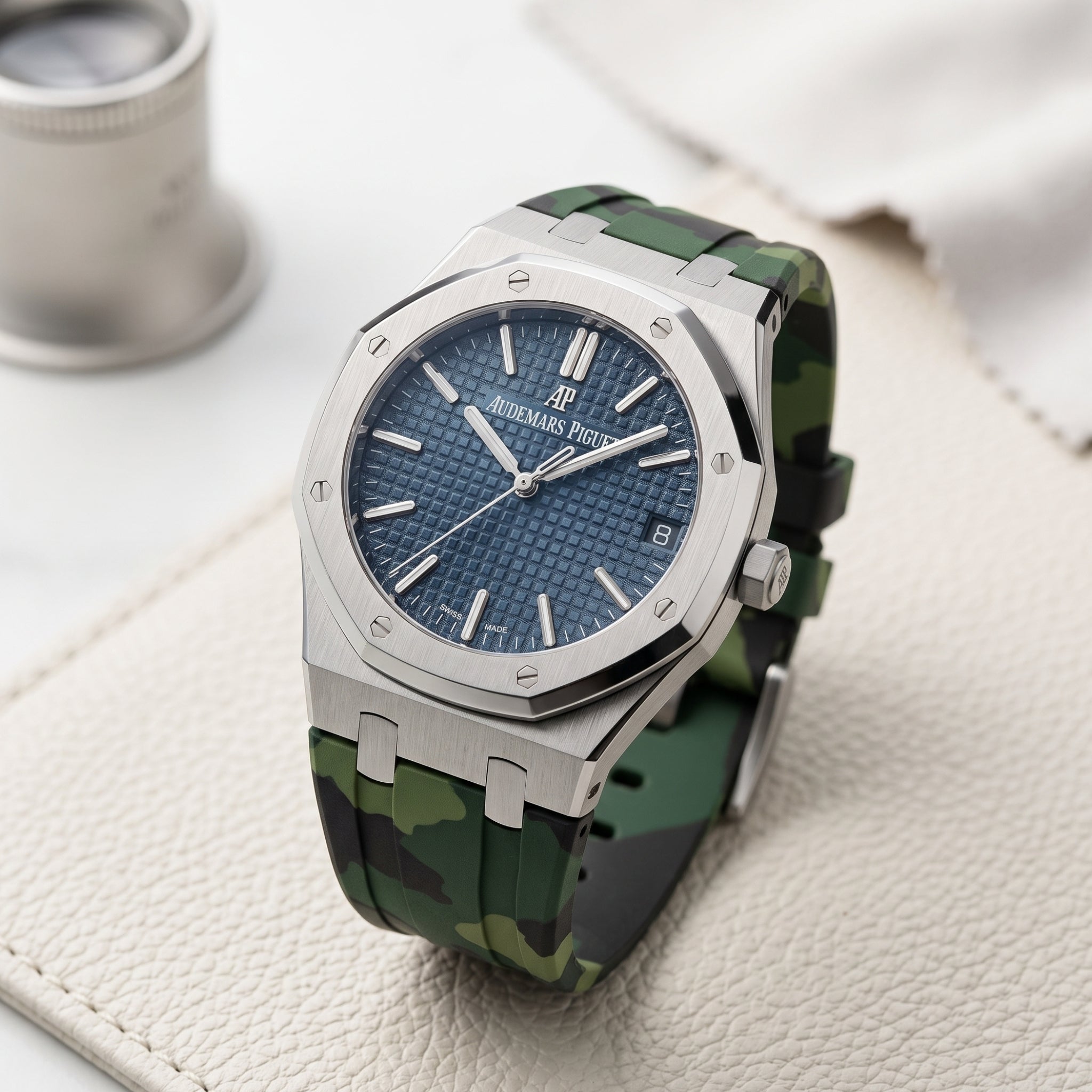 Kautschuk Armband - für alle Audemars Piguet Royal Oak 41mm - Grün Camouflage - Helvetus