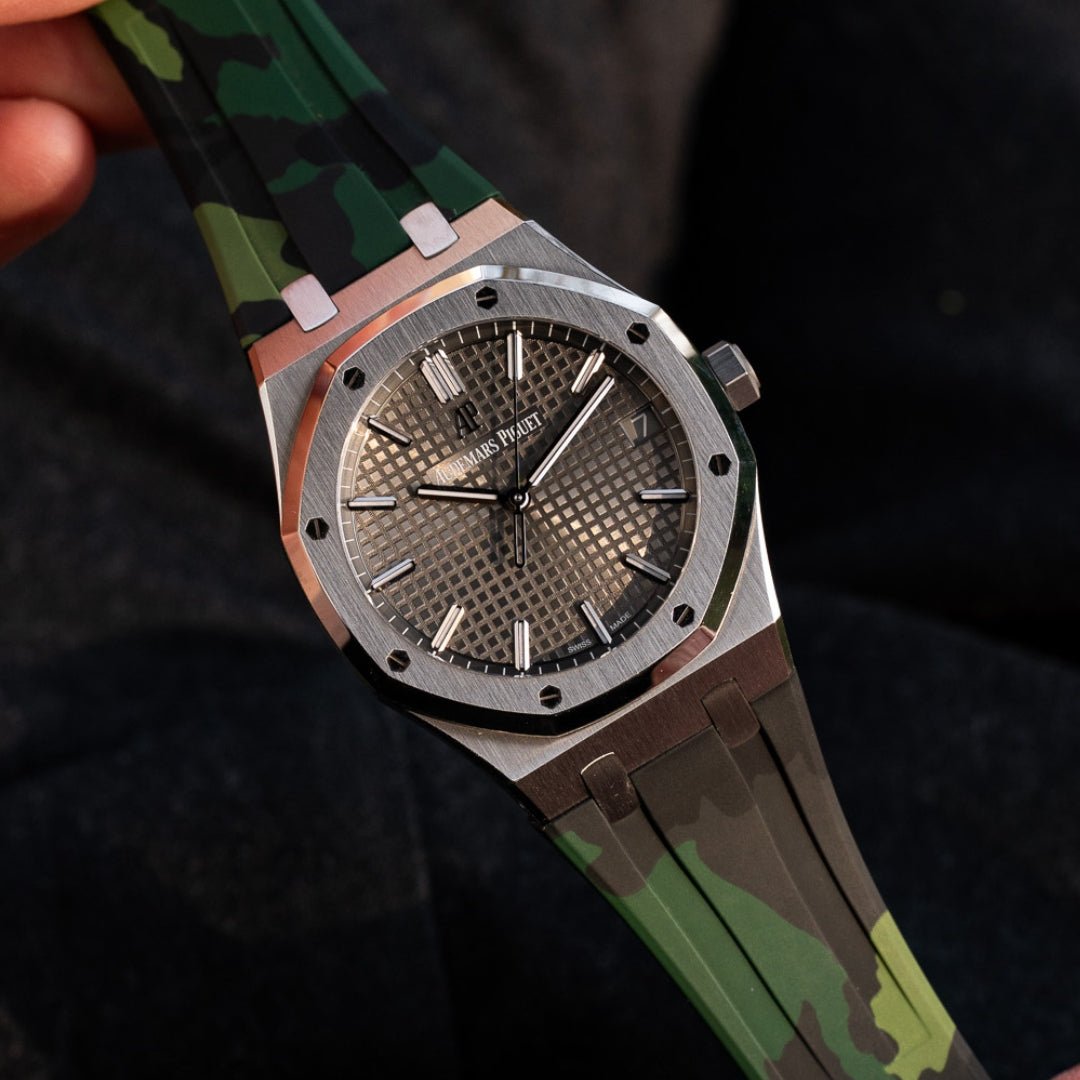 Kautschuk Armband - für alle Audemars Piguet Royal Oak 41mm - Militär Camouflage - Helvetus DE