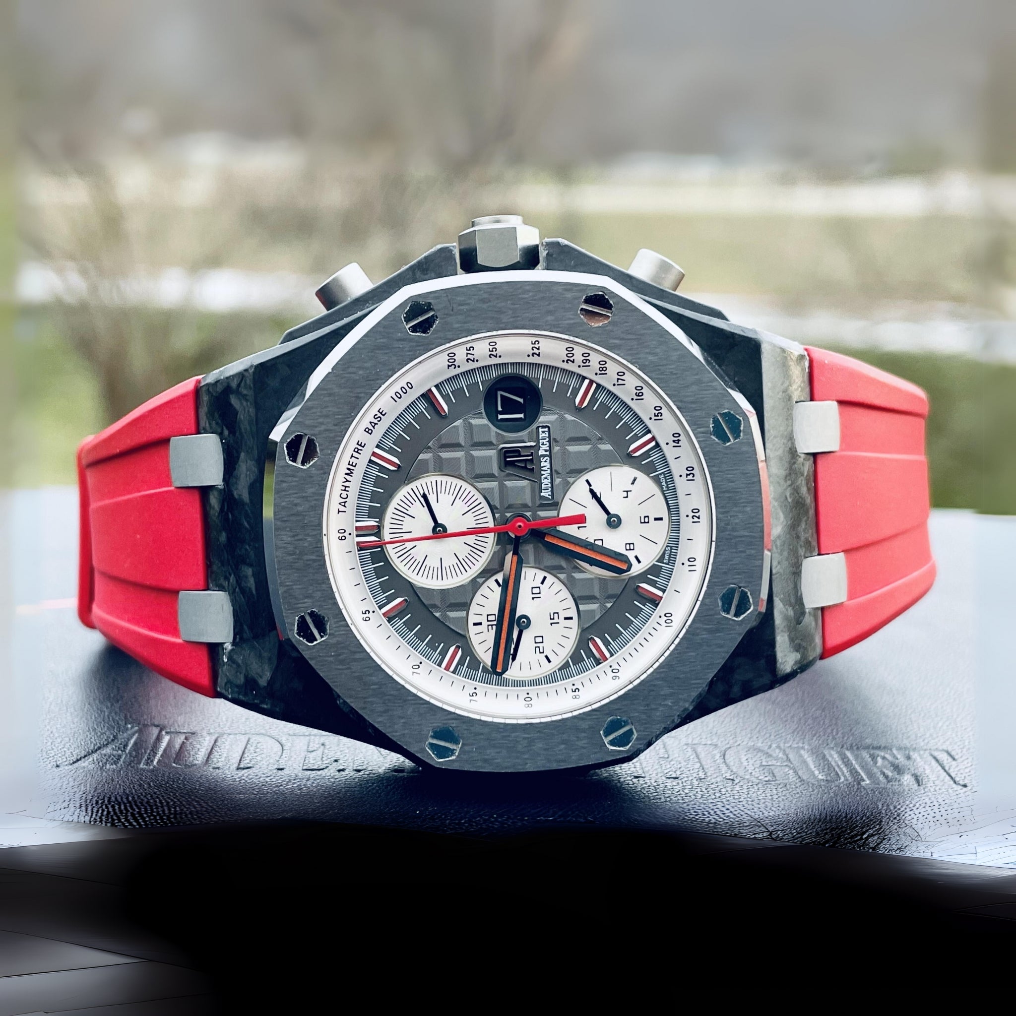 Kautschuk Armband - fur alle AP Offshore 44mm - Rot - Helvetus DE