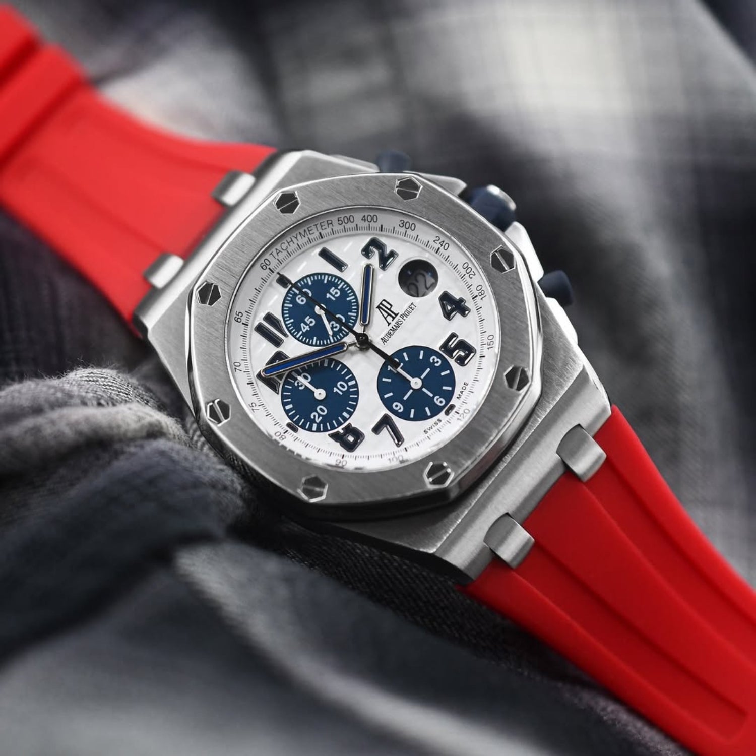Kautschuk Armband - für alle Audemars Piguet Offshore 42mm - Rot - Helvetus DE