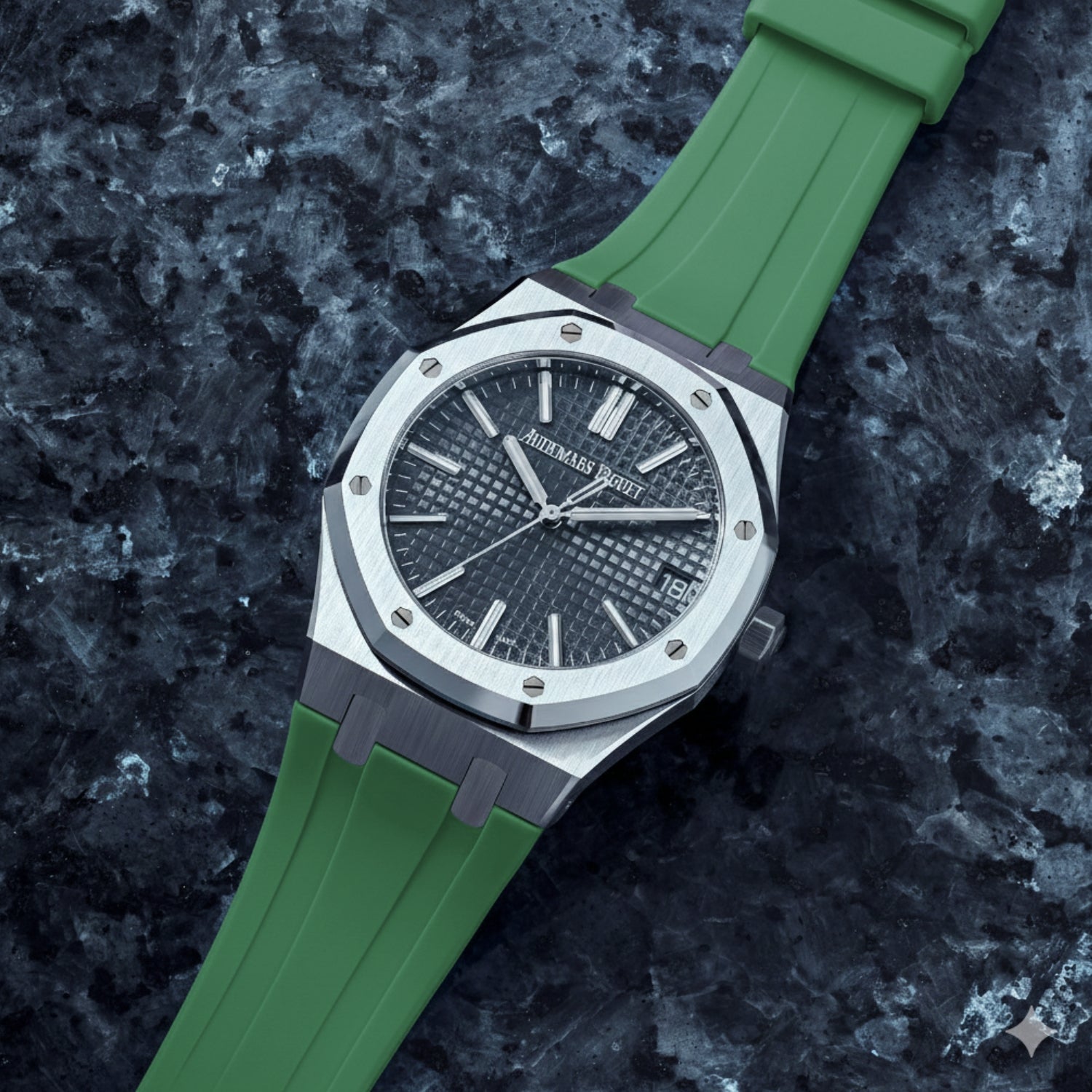 Kautschuk Armband - für alle Audemars Piguet Royal Oak 41mm - Grün - Helvetus DE