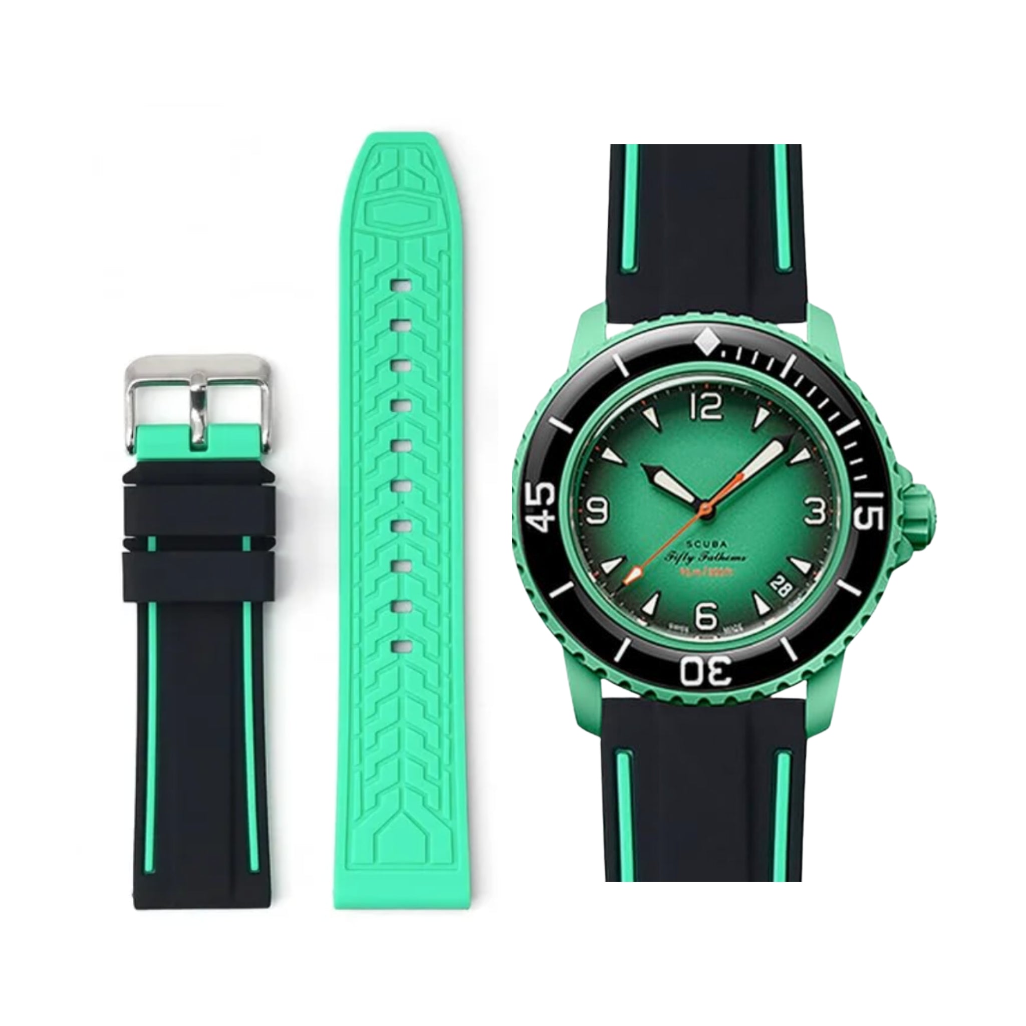 Kautschuk Armband für Blancpain X Swatch – Indian Ocean - Helvetus DE