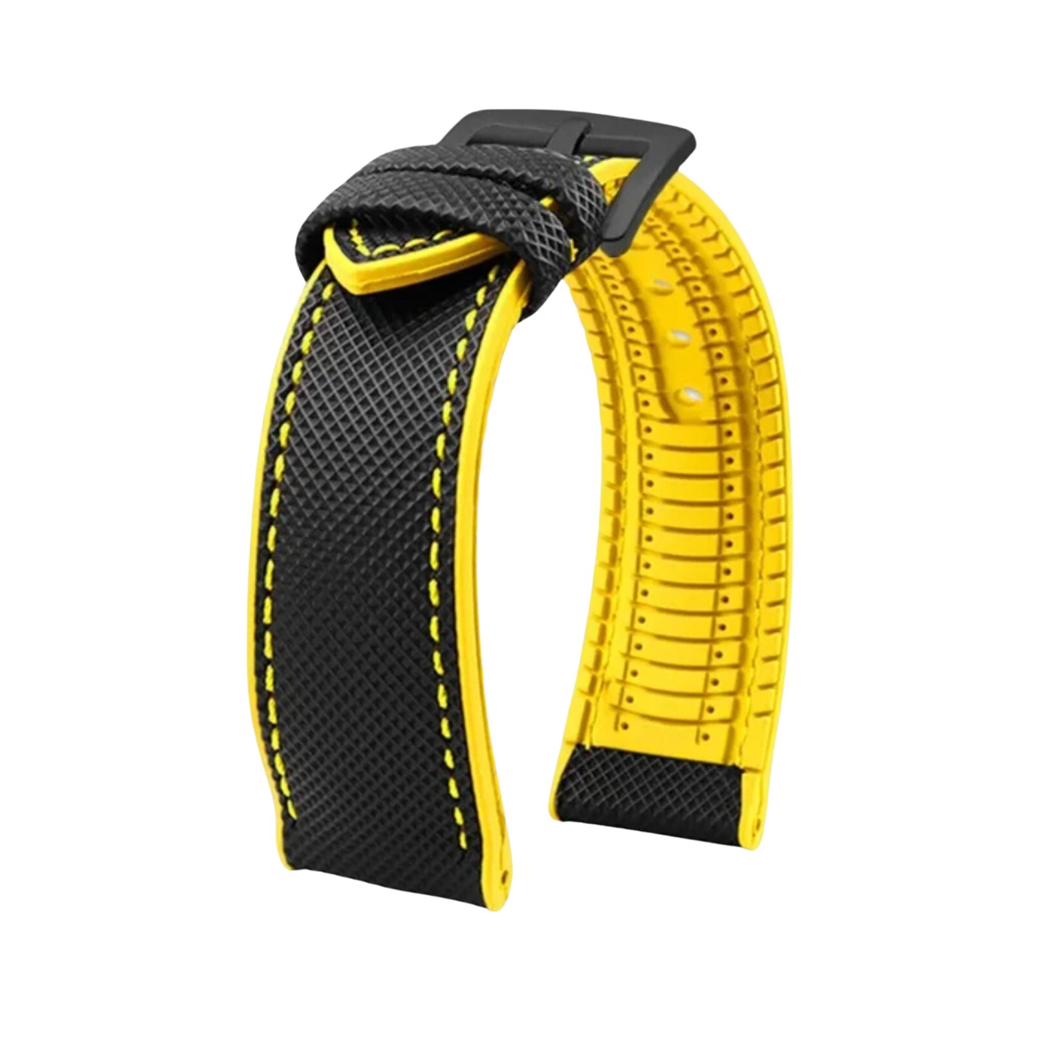 Kautschuk Armband für Blancpain X Swatch – Schwarz/Gelb - Helvetus DE