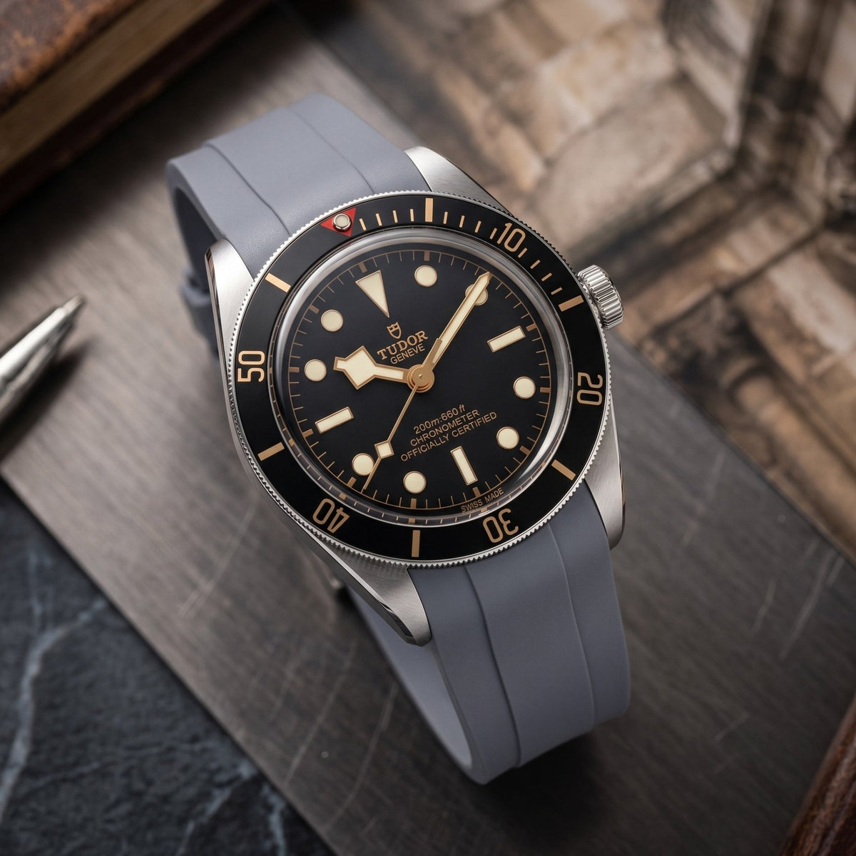 Kautschukarmband - Für alle Tudor Black Bay Modelle - Grau - Helvetus
