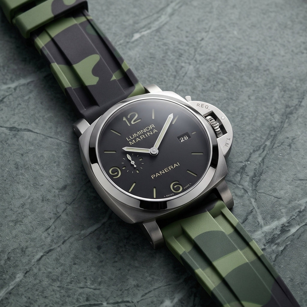 Kautschukarmband – Für Panerai – Militär Camo - Helvetus